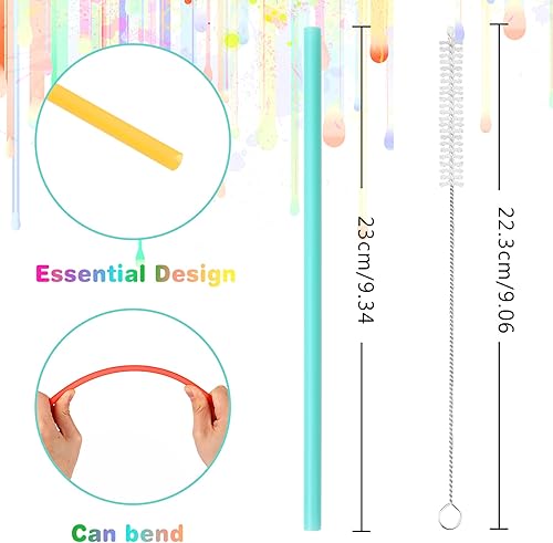 Miniatura 9 de 40 popotes de Navidad, sin BPA, 9 pulgadas, con impresión de plástico duro de Navidad, reutilizables, para la familia o fiestas, suministros de