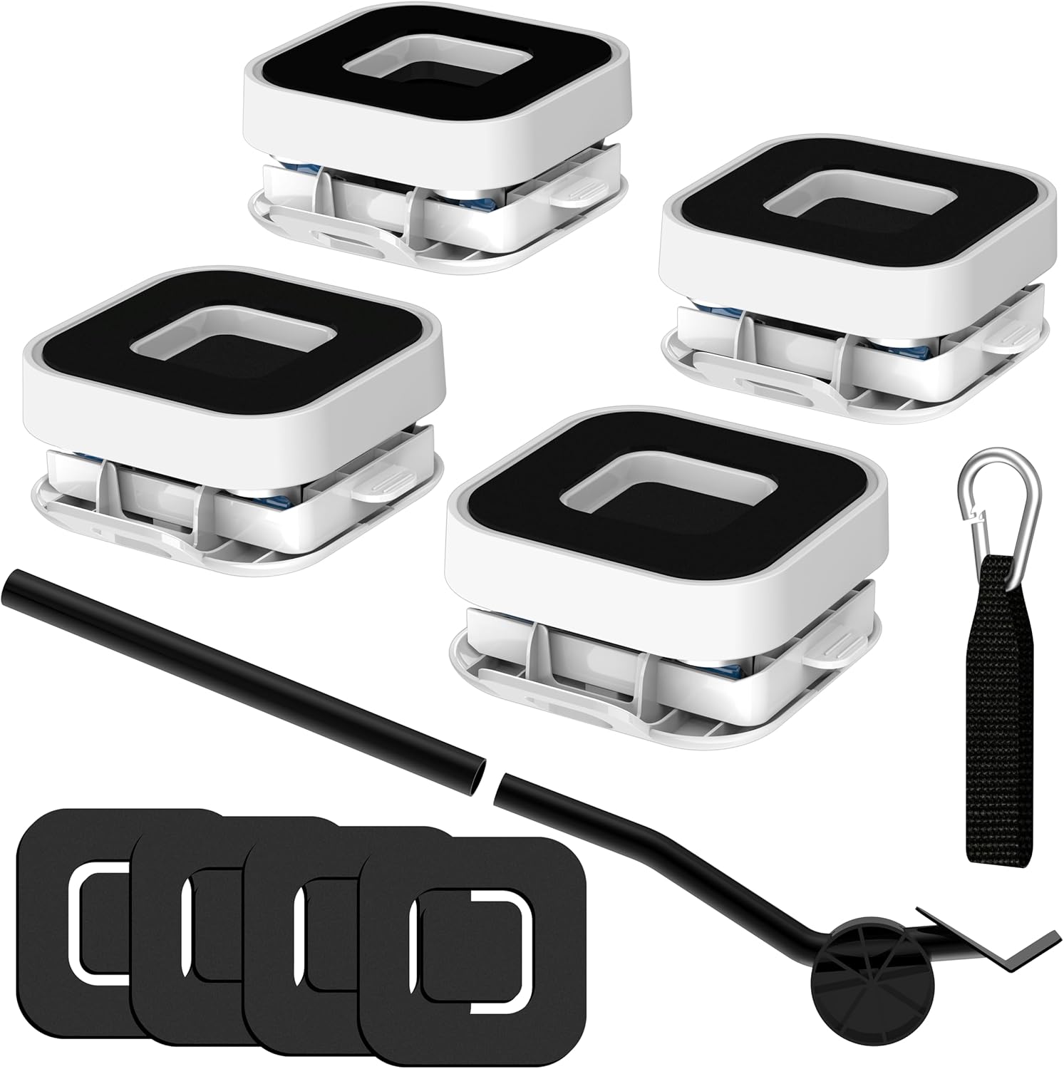 New Upgraded Furniture Sliders for Hard Floors & Carpets, 2-in-1 Furniture Movers with Wheels, Furniture Dolly for Moving Heavy Duty Sofa, Bed, Appliance, Load Capacity Up to 750lb 1in wheels with slider pad + 1 pry bar
