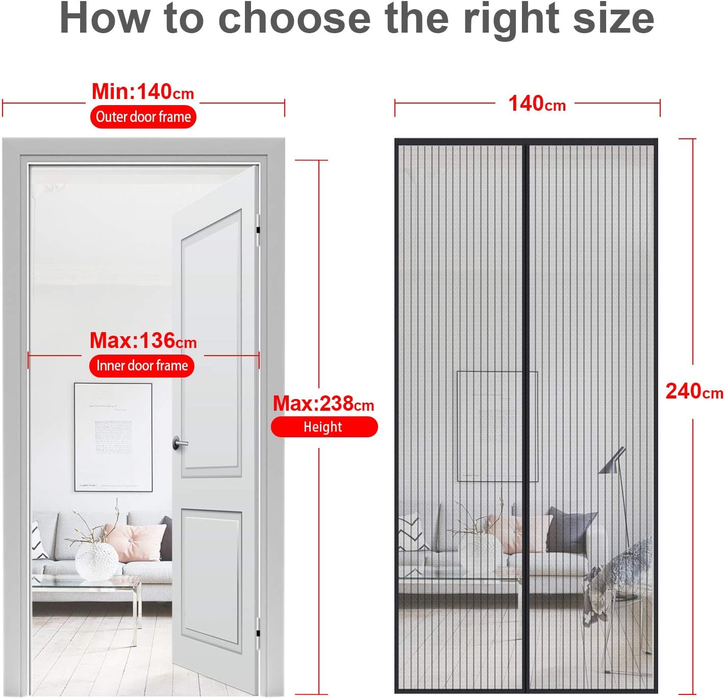 Mycarbon Mágneses Szúnyogháló Ajtó méretek és illeszkedés