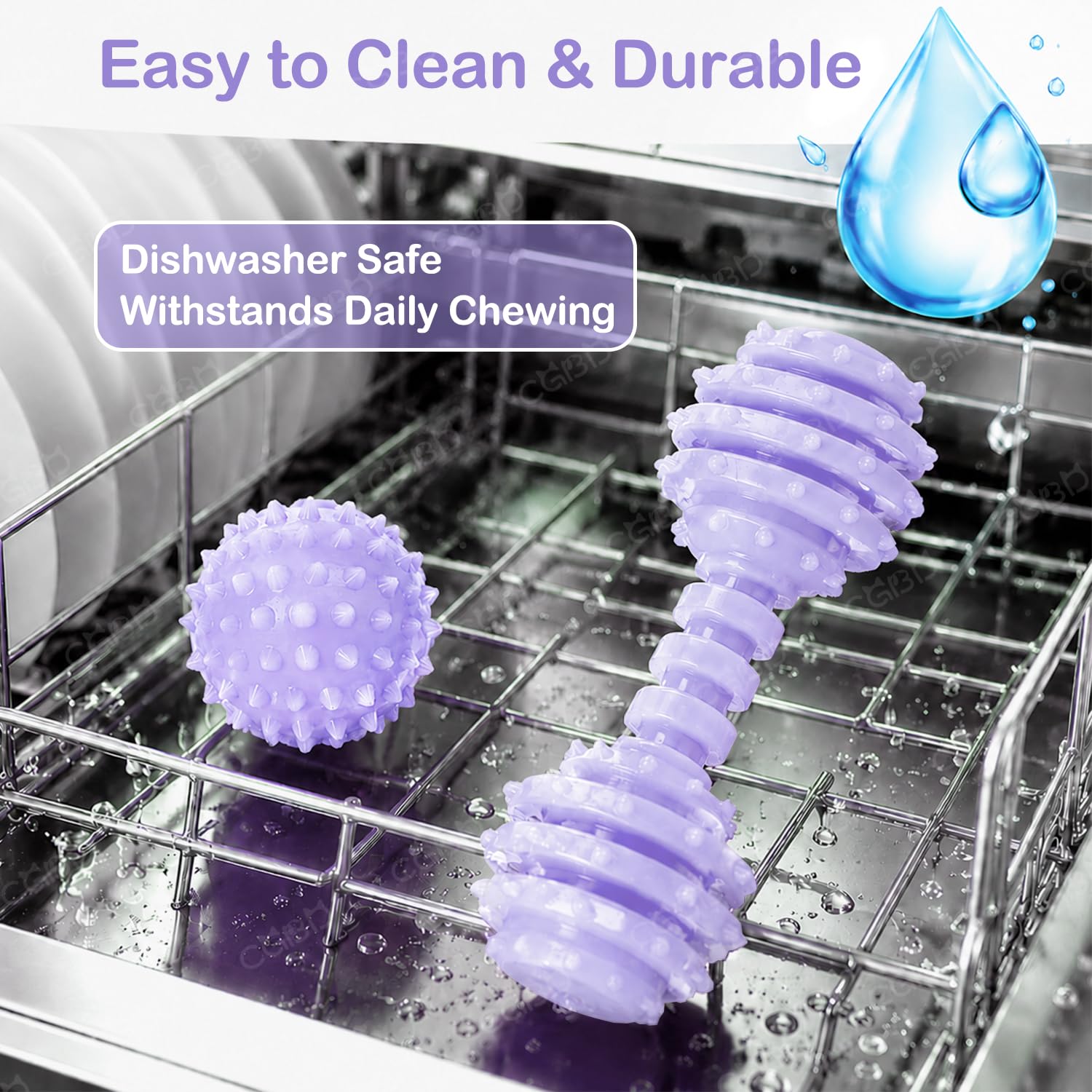 Juguetes para Cachorros, Paquete de 6 Juguetes masticables para dentición de Cachorros, Lindos Juguetes morados para Cachorros de Raza pequeña, Juguetes de dentición para Limpiar los Dientes al
