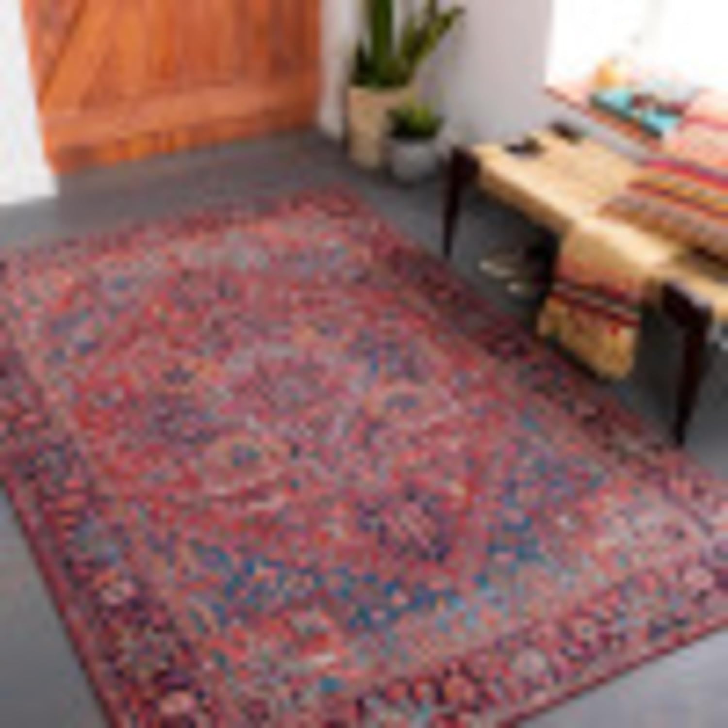 Livabliss Ferran Medallion Oriental Area Rug, 2'3" x 3'9", Red/Blue