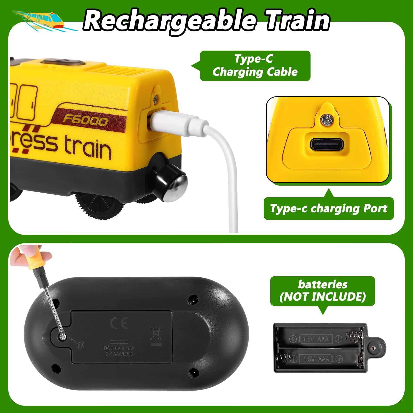Tren Eléctrico de Juguete con Control Remoto para Vías de Madera, Locomotora Magnética, Compatible con Thomas, Brio y Chuggington, Regalo para Niños 3-6 Años