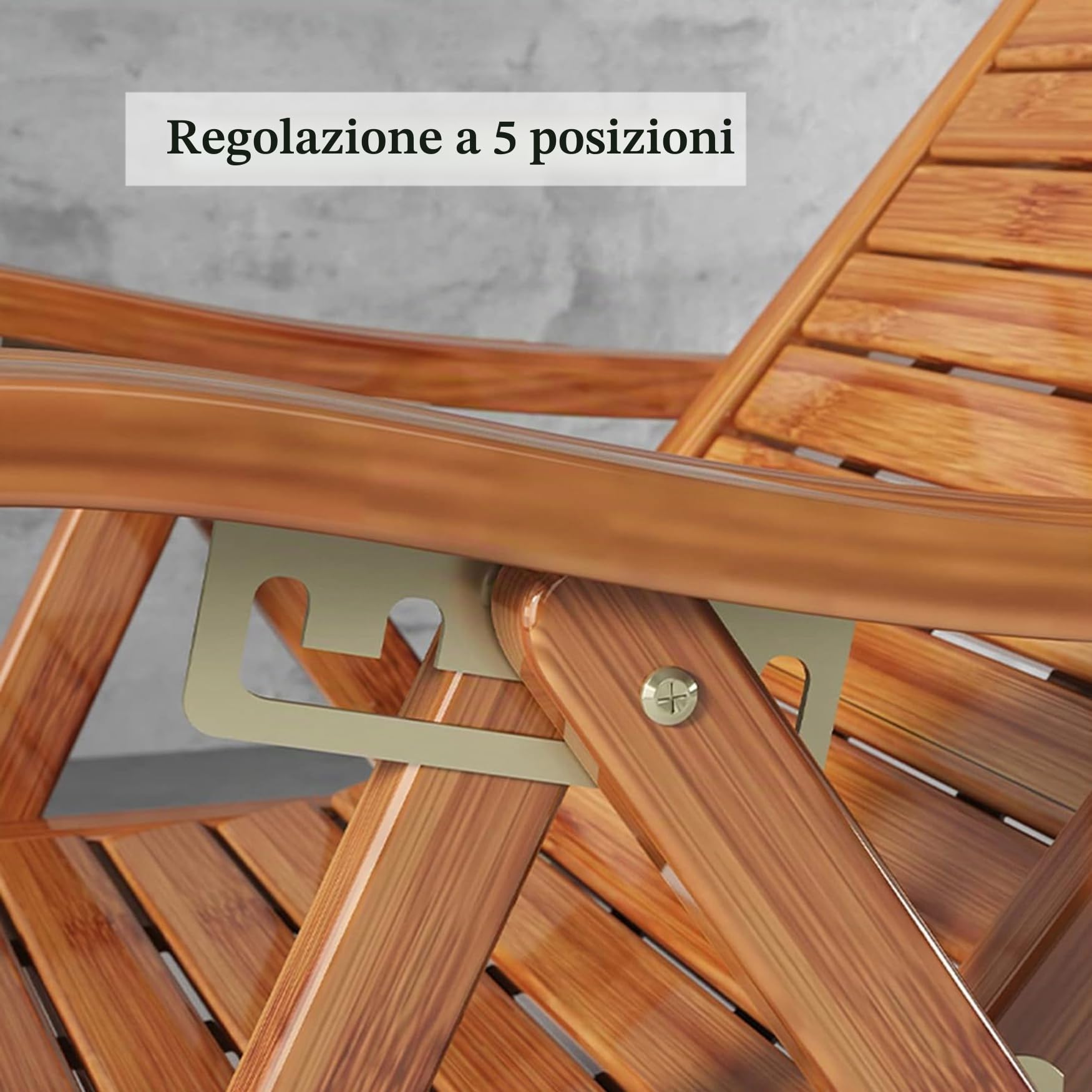 Sedia a Sdraio in Legno Sedia Reclinabile da Esterno, Lettino Prendisole da Giardino Regolabile in 5 Posizioni, Poltrona Salotto Pieghevole per Balcone Terrazza, con Cuscino