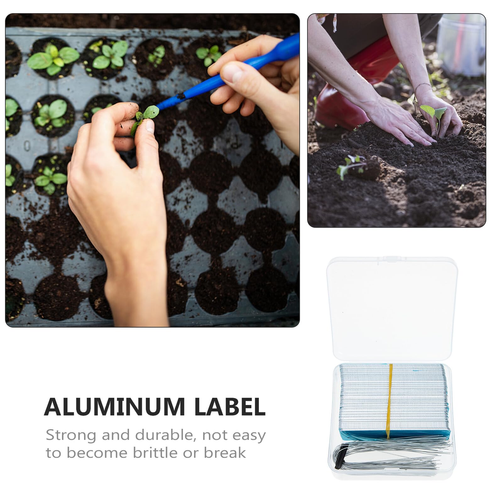 Aluminium Pflanzenetiketten Satz Wetterfeste Gartenanhänger Beschreibbare Baumschul Etiketten für Topfpflanzen Gemüse Zimmerpflanzen