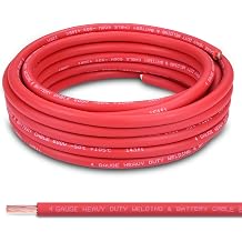 4 Gauge Battery Cable, 30FT Red 4 AWG Pure Copper Wire Welding Cable, for Automotive, Battery, Solar and Generator, Standard USA OFC Wire