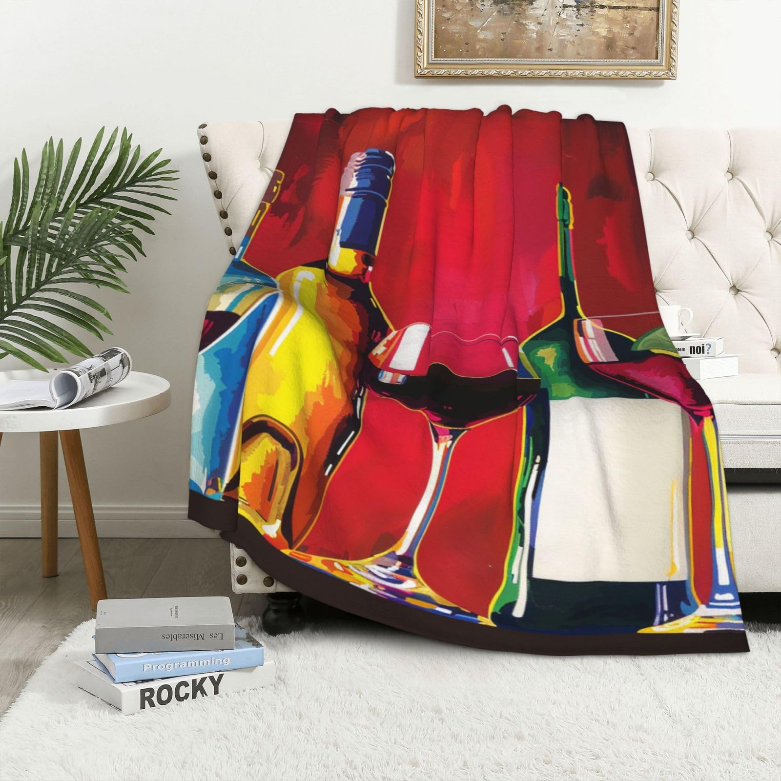 Couverture flanelle cocktail et vin 101x152cm : le cadeau cocooning idéal pour lit