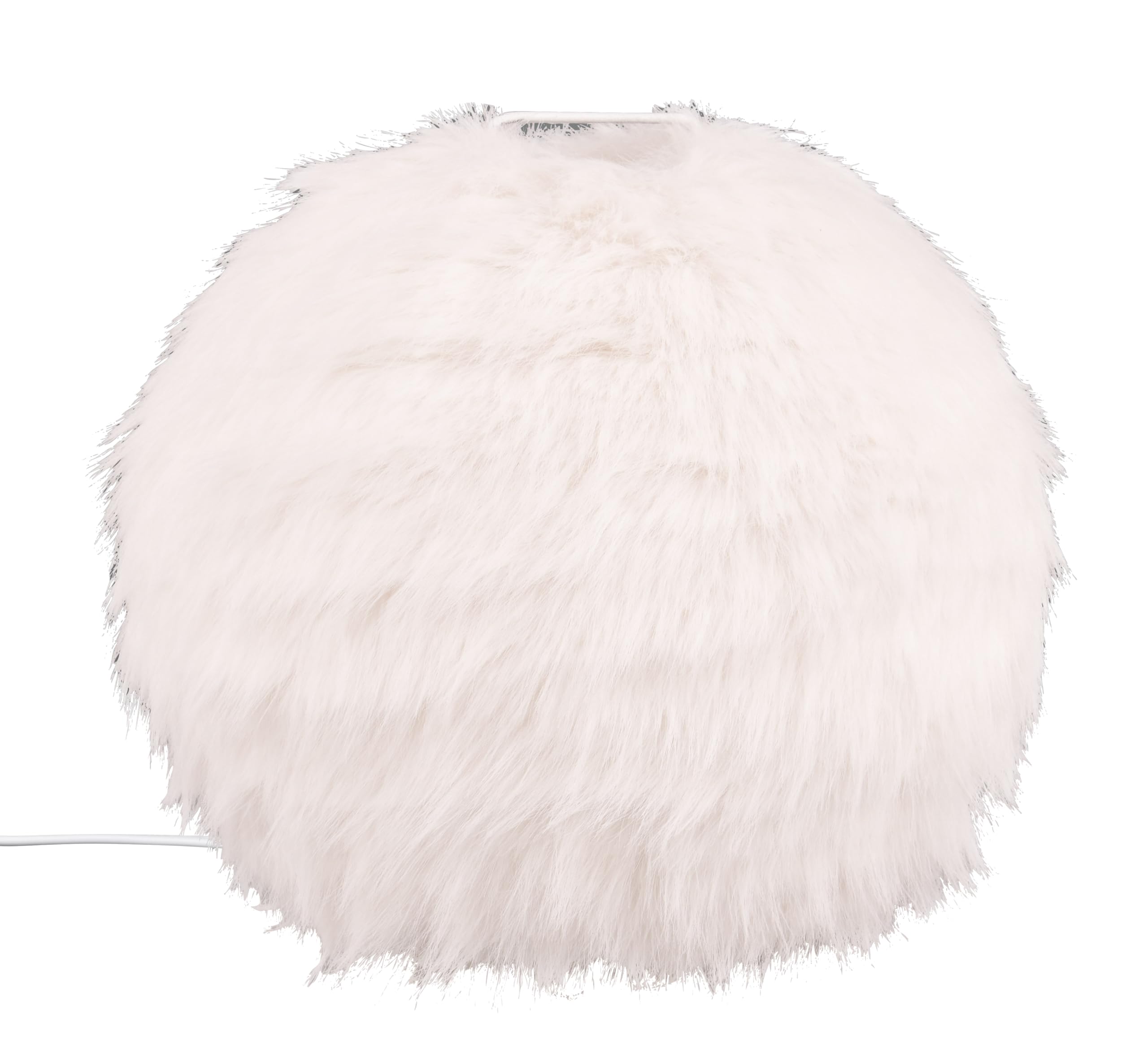 Reality Leuchten Tischleuchte Furry R51581001, Metall Weiß matt, Schirm Synthetik Plüsch, exkl. 1x E14