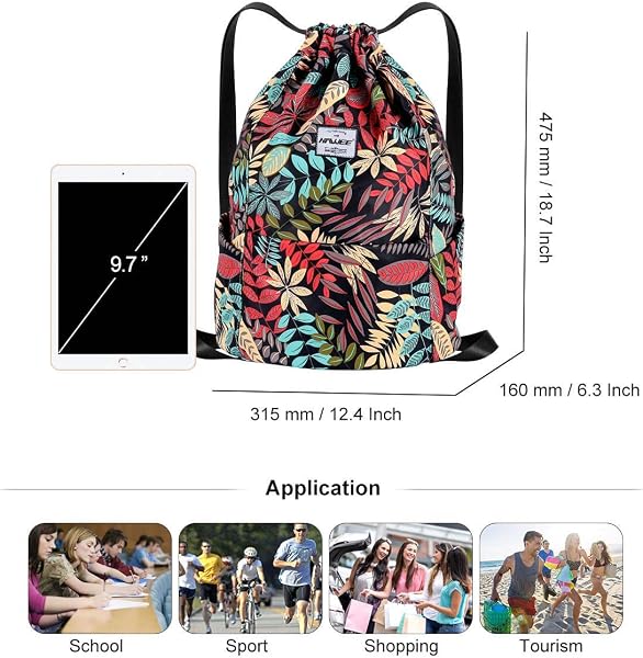 Étanche Sac à Dos à Cordon Grand Sacs de Sport à Cordon de Serrage Sac à Dos Unisexe pour Femme Hommes Voyage Vie Quotidienne Plein Air Yoga Plage Natation - 4