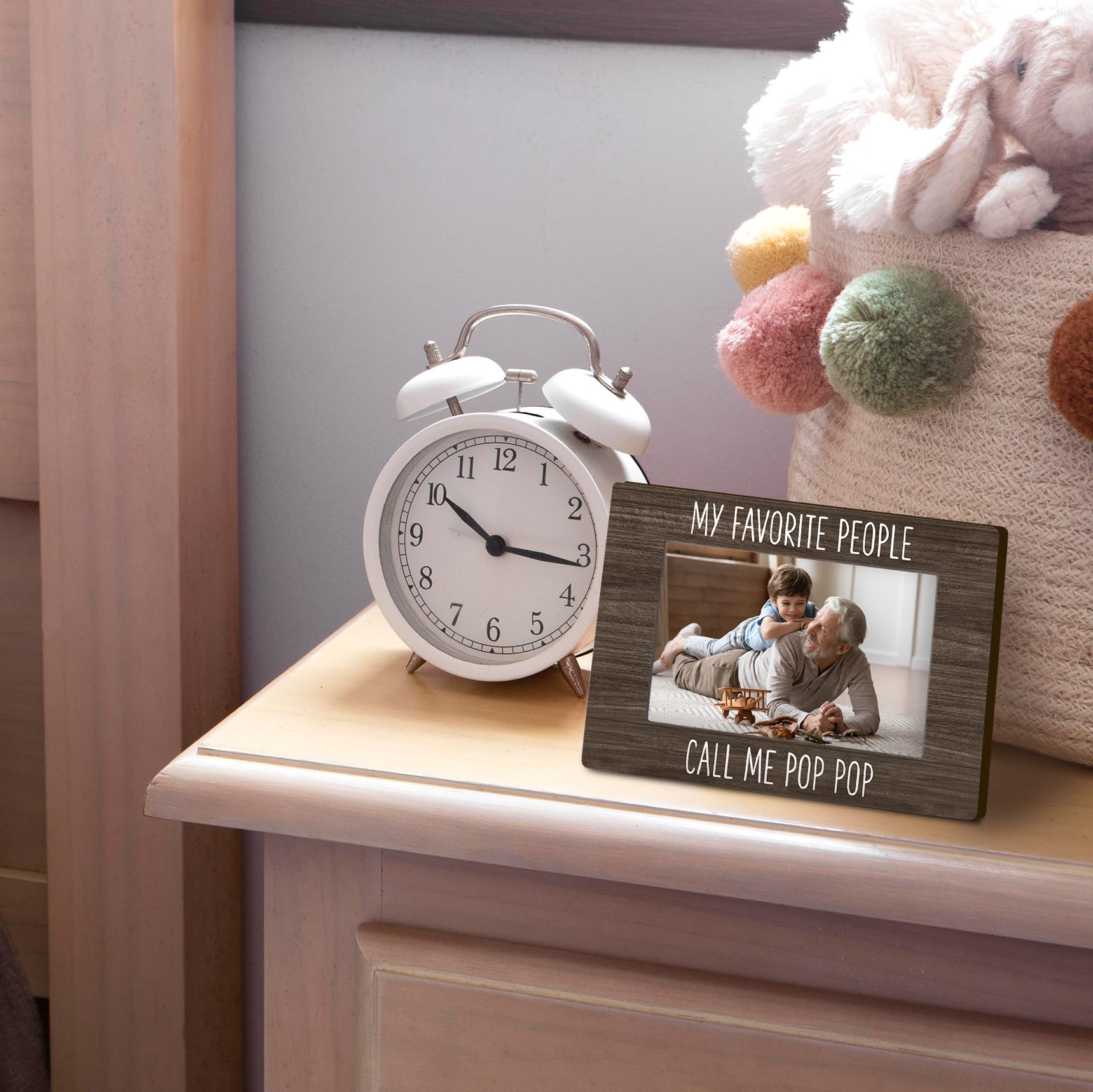 Pop Pop 4x6 Picture Frame, Grandpa Gifts Photo Frame, Grandkids Photo Frame, Gifts for Pop Pop from Grandkids, My Favorite People Call Me PopPop Picture Photo Frames for Desk Decor