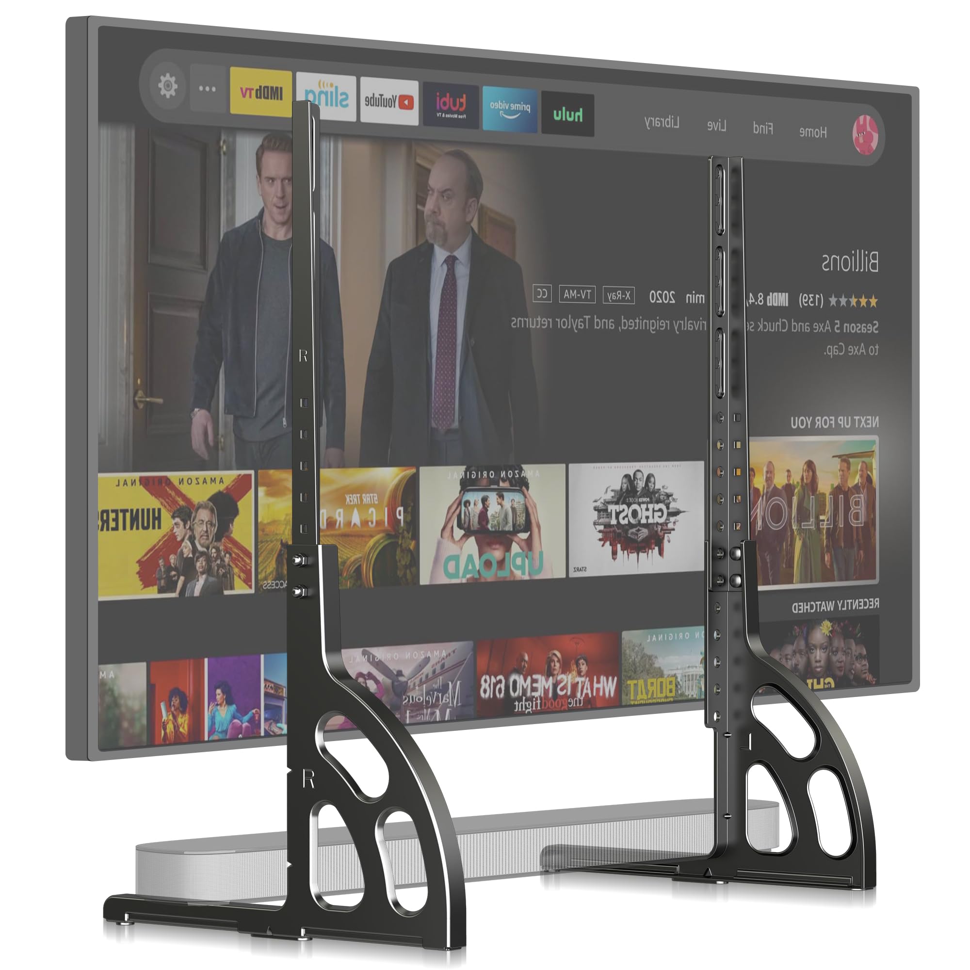 XINLEI Supporto TV universale per TV da 22 a 85 pollici, base in metallo anti-oscillazione, piedini di ricambio robusti e regolabili, VESA max. 1000 x 500 mm, capacità di carico di 55 kg ML1760E