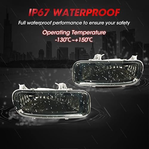 Miniatura 6 de Conjunto de lámparas antiniebla de conducción, estilo OE de repuesto para Ford F150 2004-2006 con bombillas halógenas H10 de 12 V 42 W (lente