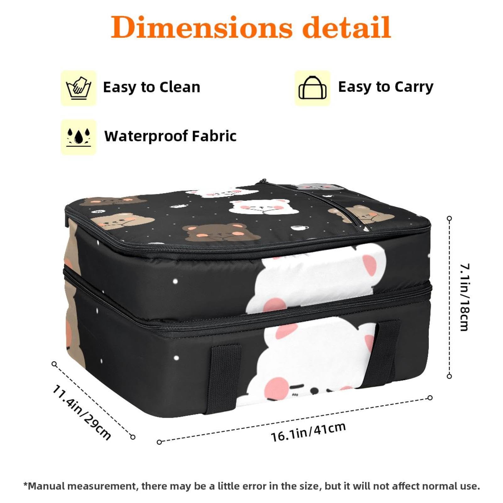 Grand sac à déjeuner isotherme pour homme et femme, double couche, étanche, étanche, réutilisable, sac fourre-tout pour le travail, l'école, le pique-nique, la plage, le camping, les voyages, motif