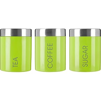 green tea and coffee canisters