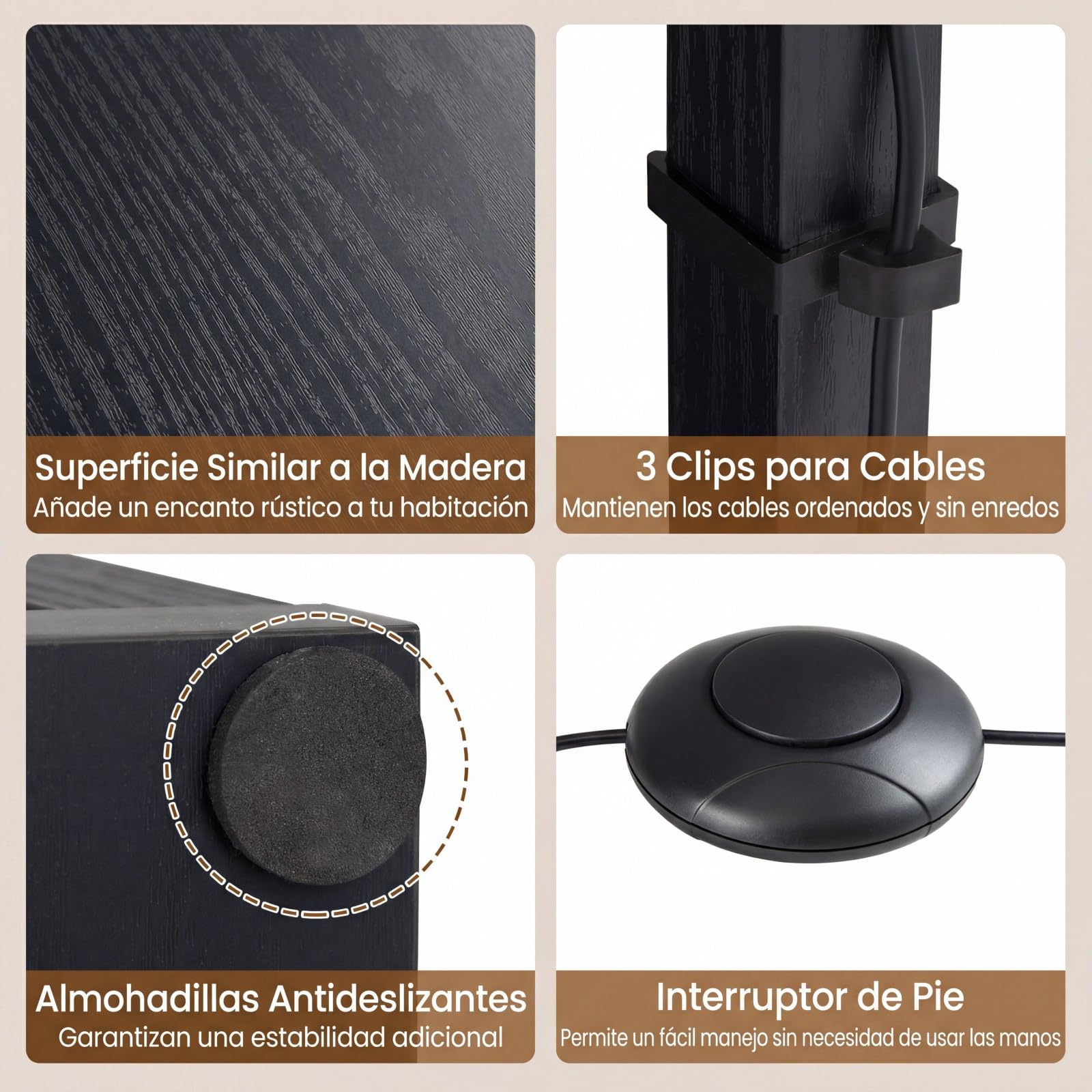 COSTWAY Lámpara de Pie con Estantes y Cajón, Lámpara de Pie Moderna con Mesa Auxiliar y Brillo Ajustable, Lampara de Esquina de Madera para Salón, Sofá, Dormitorio y Oficina, (Bombilla Incluida)