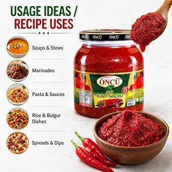 Oncu Spicy Pepper Paste, Turkish, 3.6 Lb (1650 g)