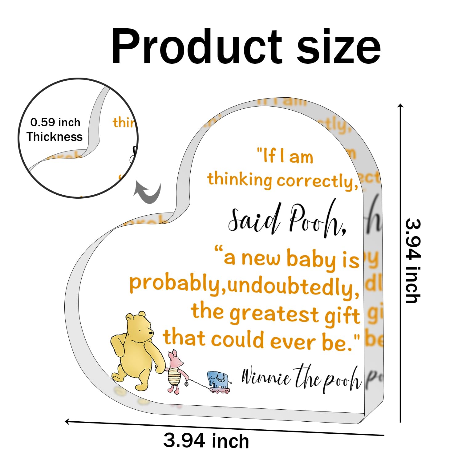 Winnie the Pooh Baby Shower Decorations- Winnie the Pooh Birthday Gifts- Winnie the Pooh Gender Reveal Decorations-Party Decorations-Gifts for Mommy to be