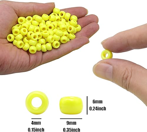 Miniatura 2 de 1000 cuentas de pony amarillo para hacer joyas, cuentas de plástico de otoño para pulseras de amistad, collares, suministros de decoración de fiesta