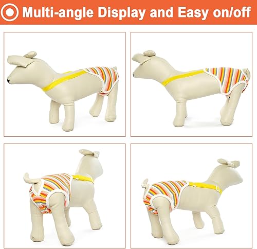 Miniatura 4 de QBLEEV Pañales para perras, bragas sanitarias lavables con tirantes ajustables, bragas reutilizables para perrito, ropa interior para mascotas,
