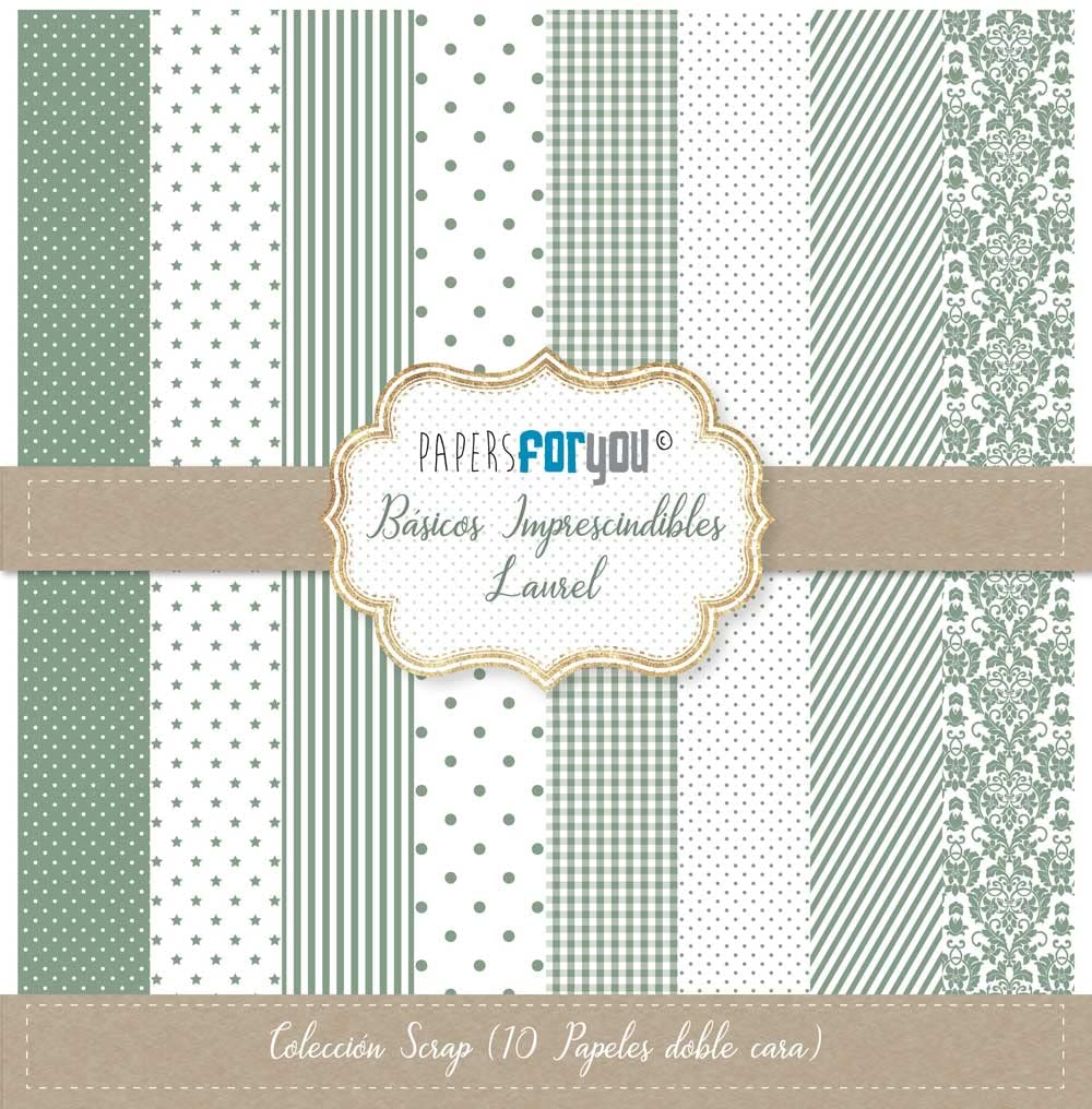 Papers For You - Zestaw papierów do scrapbookingu | Kolekcja "Podstawy obowiązkowe Laurel" | Zawiera 10 dwustronnych dokumentów o różnych wzorach | Rozmiar 30,48 x 30,48 cm (12" x 12")