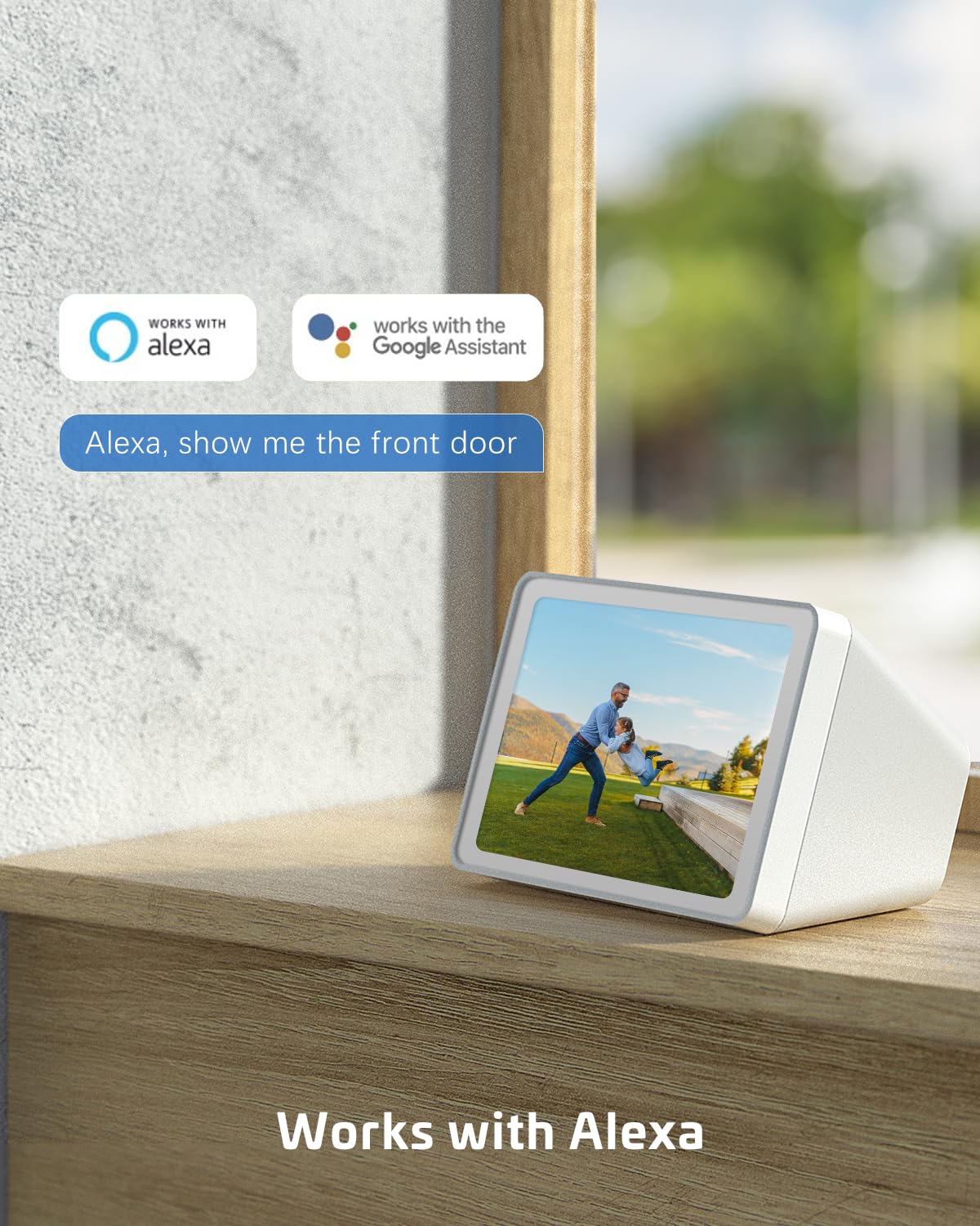 COCOCAM Kamera słoneczna Zewnętrzna bezprzewodowa, Kamery bezpieczeństwa 2K PTZ Wi-Fi 2,4 GHz Kamera monitorująca CCTV, Detekcja ruchu AI/Kolorowy noktowizor / 2-kierunkowe audio (1, Biały)