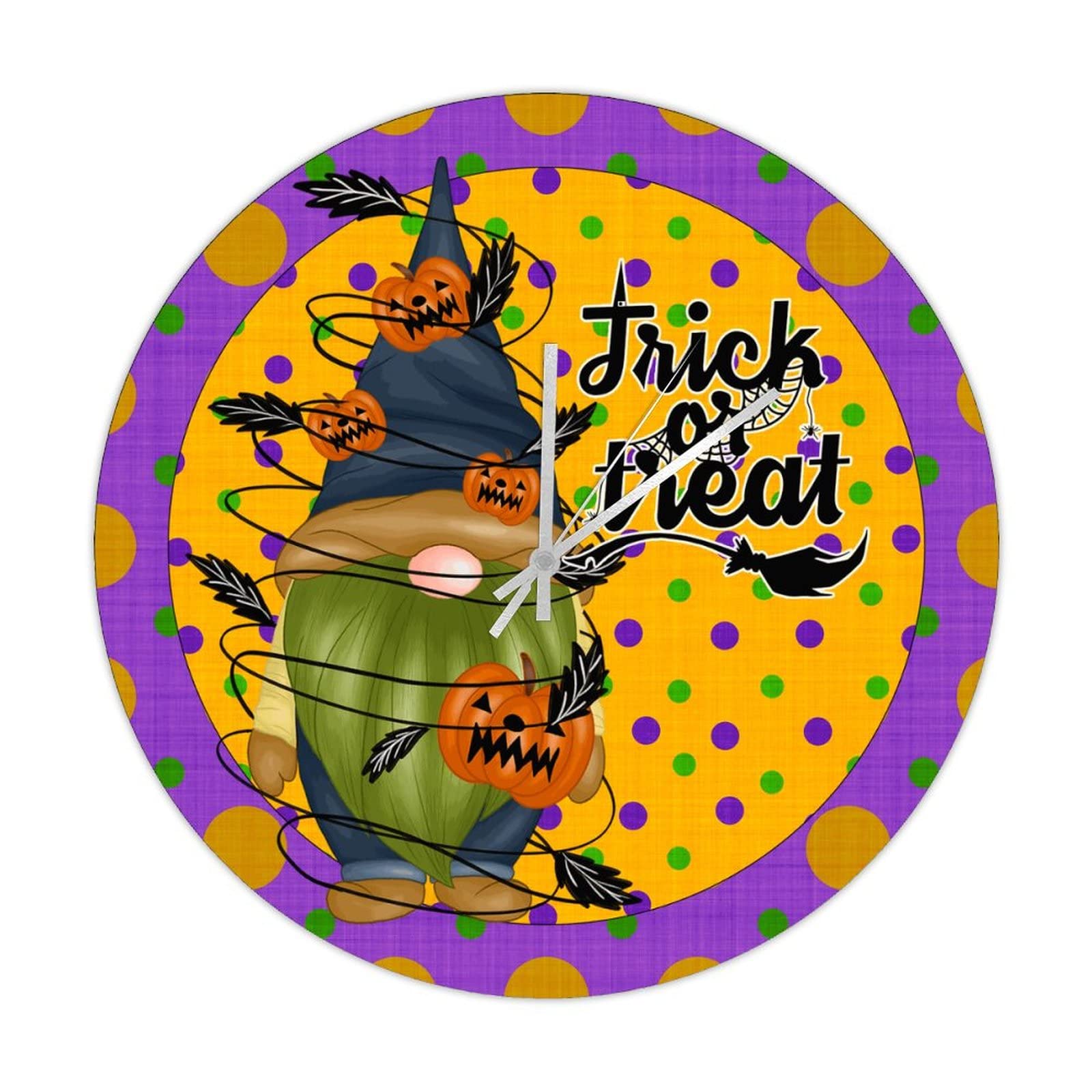 Horloge murale citrouille épices en bois pour cuisine ambiance Halloween rustique