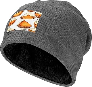 EdWal フードプリントプリントフリースウォッチキャップ、マルチシーズンタクティカルビーニーユニ冬暖かいアウトドアキャップクリスマスギフト