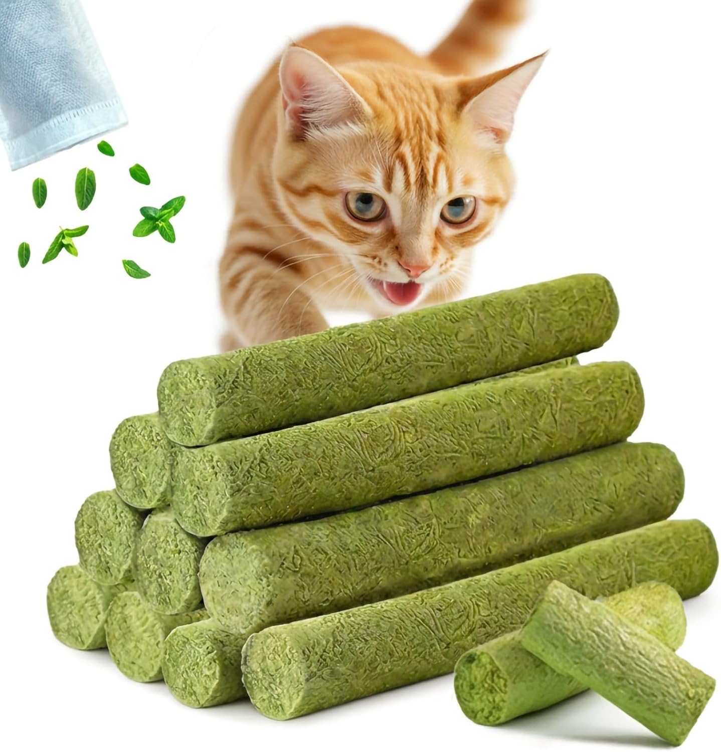 Cat Grass Treat Cats Toy 250g/8.82oz Freeze Dried Catnip Toys Kitten Chew Stick for Removal Hairballs for Cleaning Teeth Indoor Kitty Dental Care Lickable Edible Snack