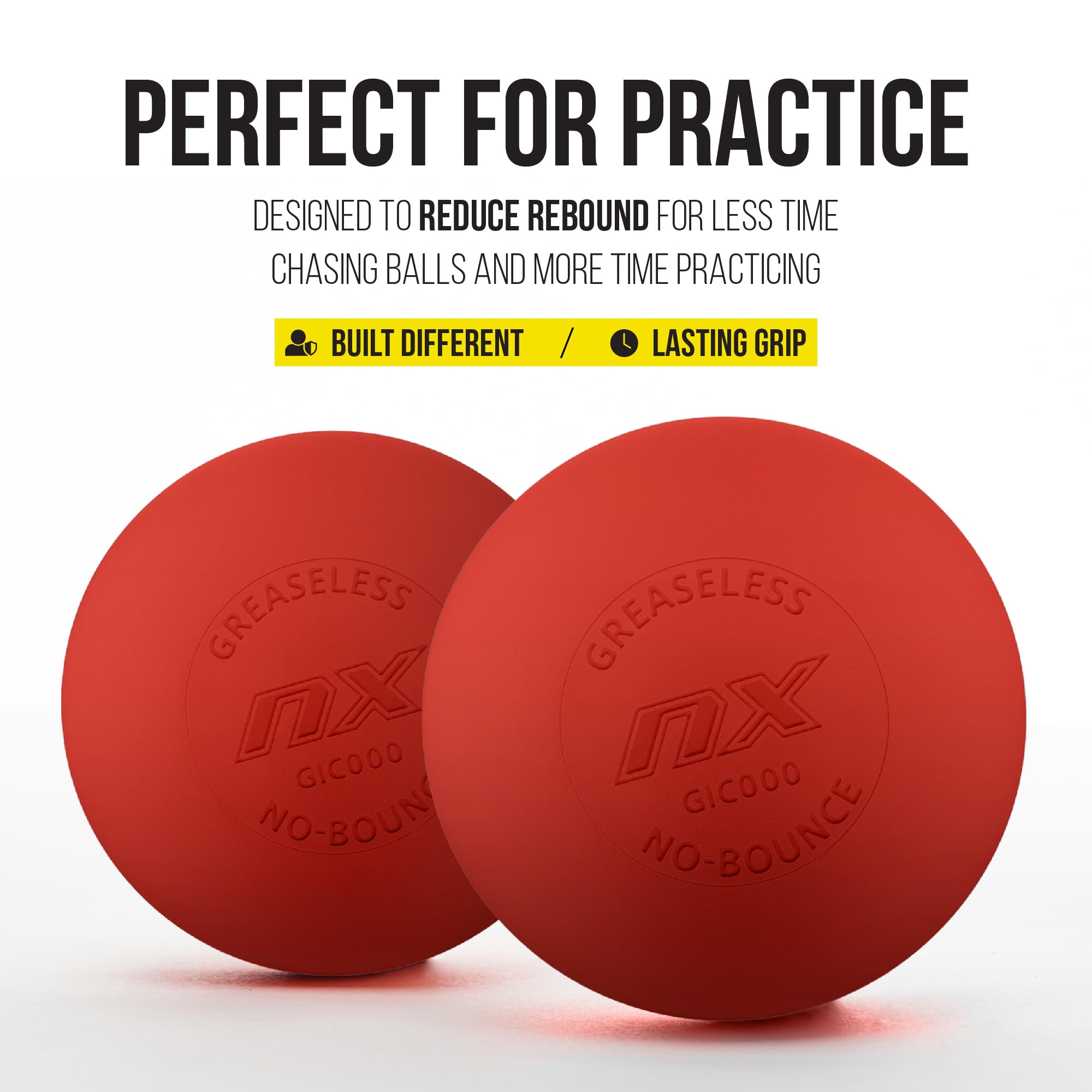 PEARL NX fettfreie Lacrosse-Bälle von Guardian Innovations (10 Stück) – langlebig, federfrei, perfekt für Indoor-Spielen und Üben – Rot