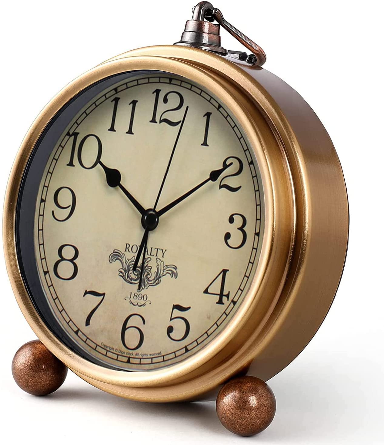 Attoe - Reloj de mesa (5.2 pulgadas, clásico, retro, estilo europeo, vintage, silencioso, para escritorio, despertador, no tic-tac, mecanismo de cuarzo, funciona con pilas, fácil de leer), Araber