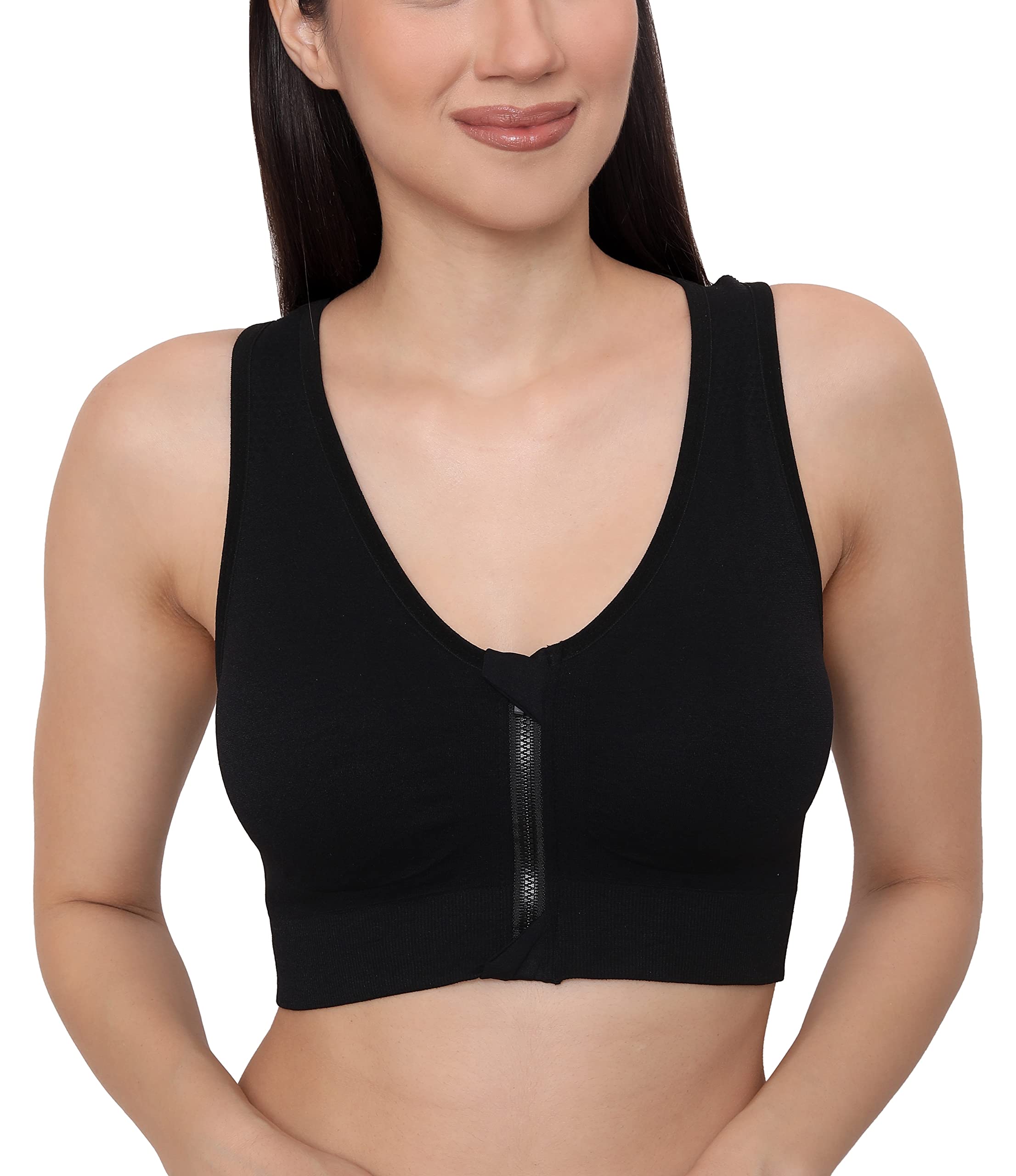 glamoras Women Nylon Elastane Lightly Padded Non Wired U Back Sports Bra | Seamless Stretchy Low Impact Yoga Workout Bra with Removable Pads - Size- Small to 4XL-picture-36