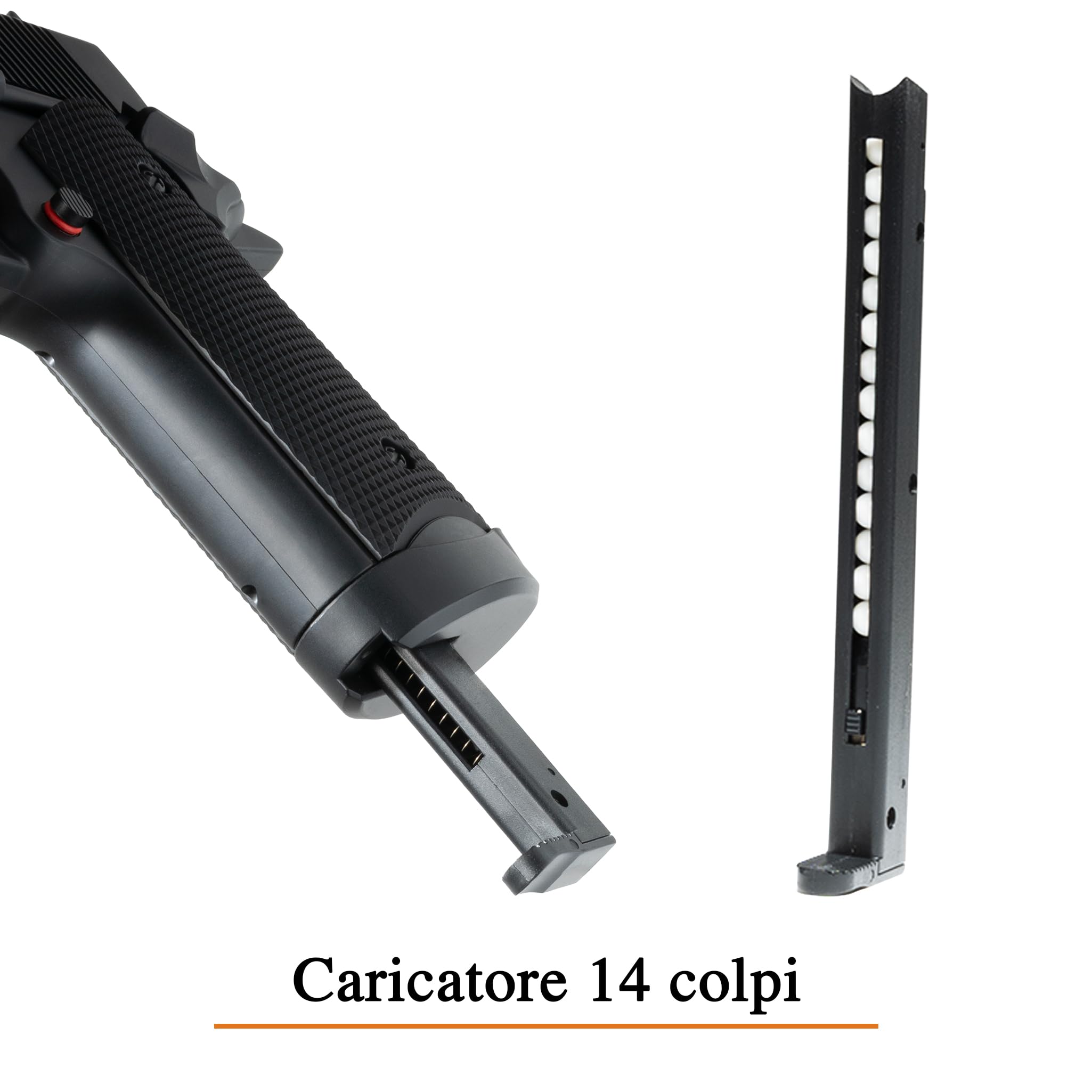 Pistola Softair 1911, Bundle Completo: Pistola a Pallini, 5 bombolette Co2, 1000 Pallini 6mm - Airsoft, Pistole Softair, colore nero, potenza 0,9 joule