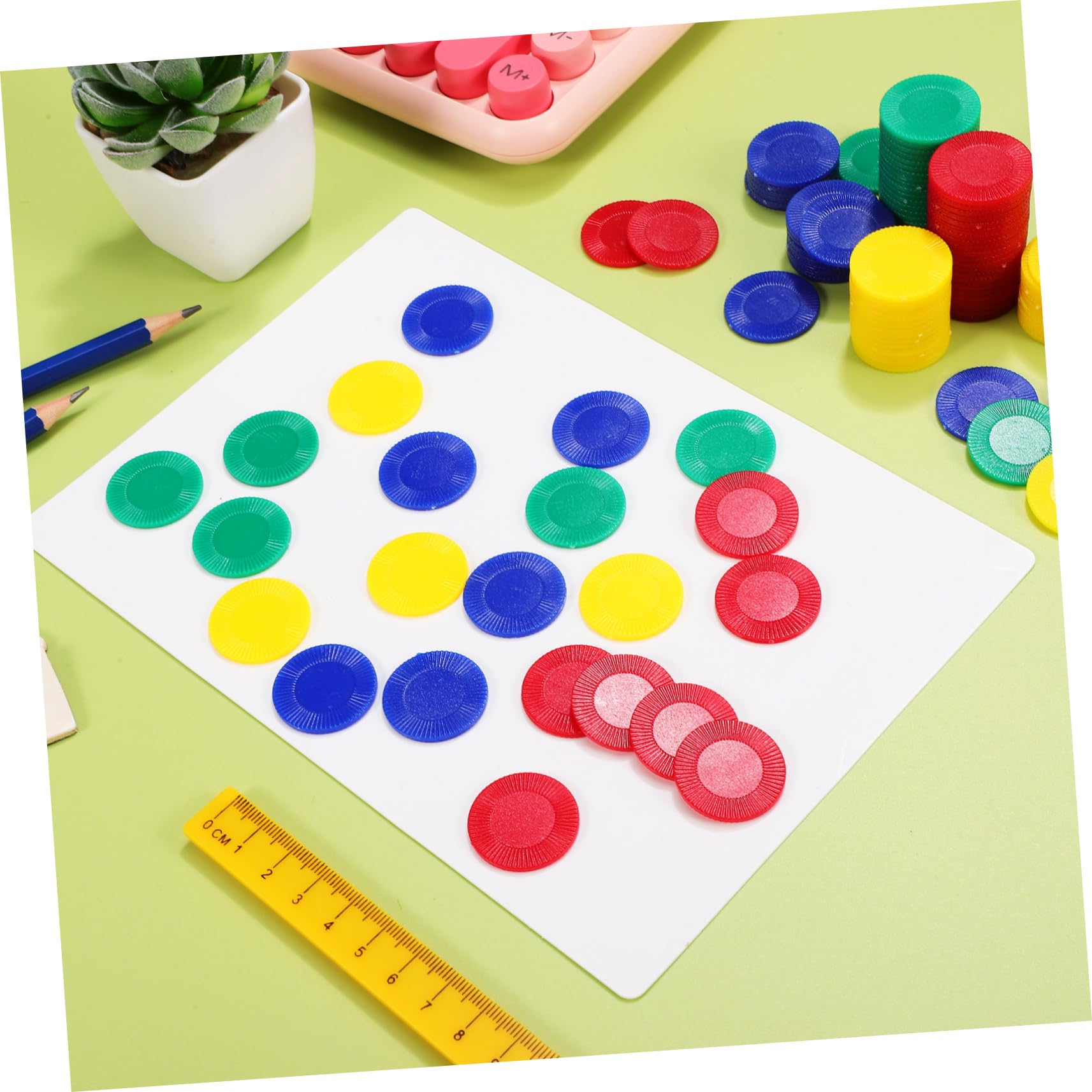 ERINGOGO 400 Pcs Poker Chips Bingo Accessories Large Bingo Chips Party Game Props Comfortable Handling Compact Storage