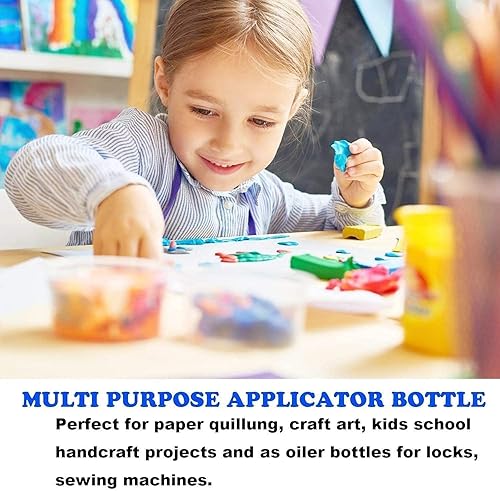 Miniatura 6 de AQSXO Botella de pegamento con punta de aguja negra de 1 onza, botella aplicadora de punta con 2 embudos, para pegamento, líquido, aceite,