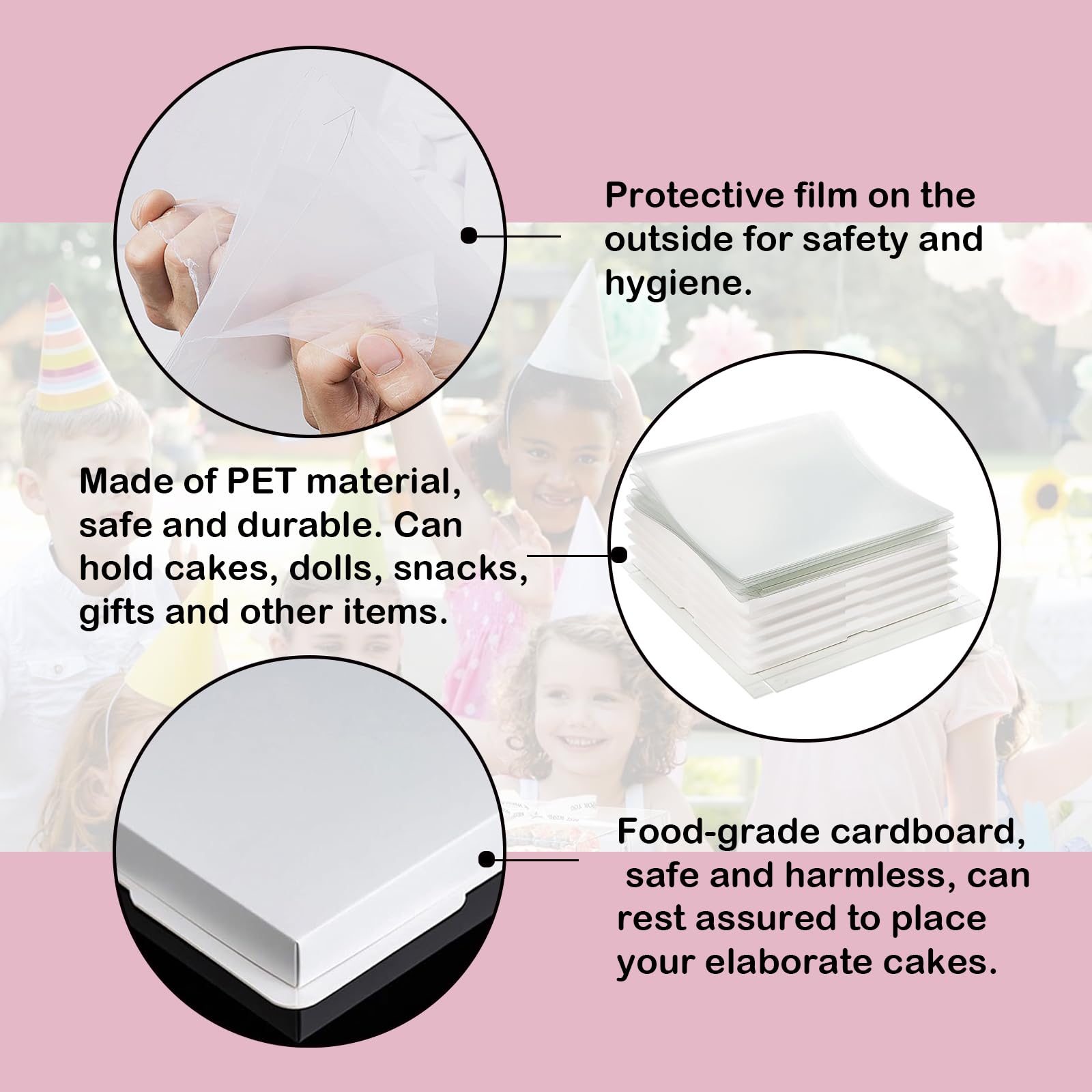 2 Pezzi Scatola per Torta Trasparente, 22 x 22cm Scatole Regalo Plastica con Coperchio Scatola per Torta a Doppio Strato Scatole per Esposizione per Imballaggio da Forno per Dessert (6 inch)