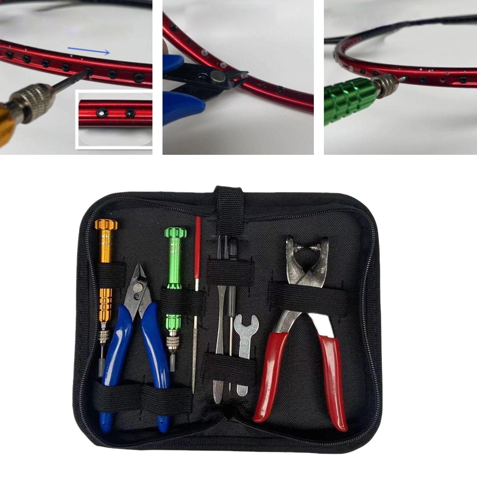 Perfeclan Kit d'outils de Serrage de Cordage de Démarrage pour Raquette de Badminton