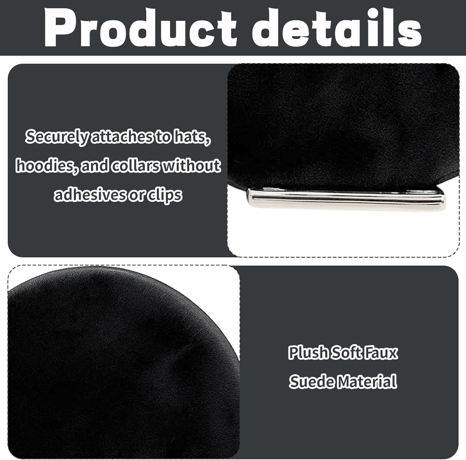 3 Pairs of Magnetic Mouse Ears for Baseball Caps, Hoodies, Trucker Hats, Reusable Mouse Ears Hat Accessories, Applicable to Tourism, Going Out to Play and Other Scenarios - Image 3