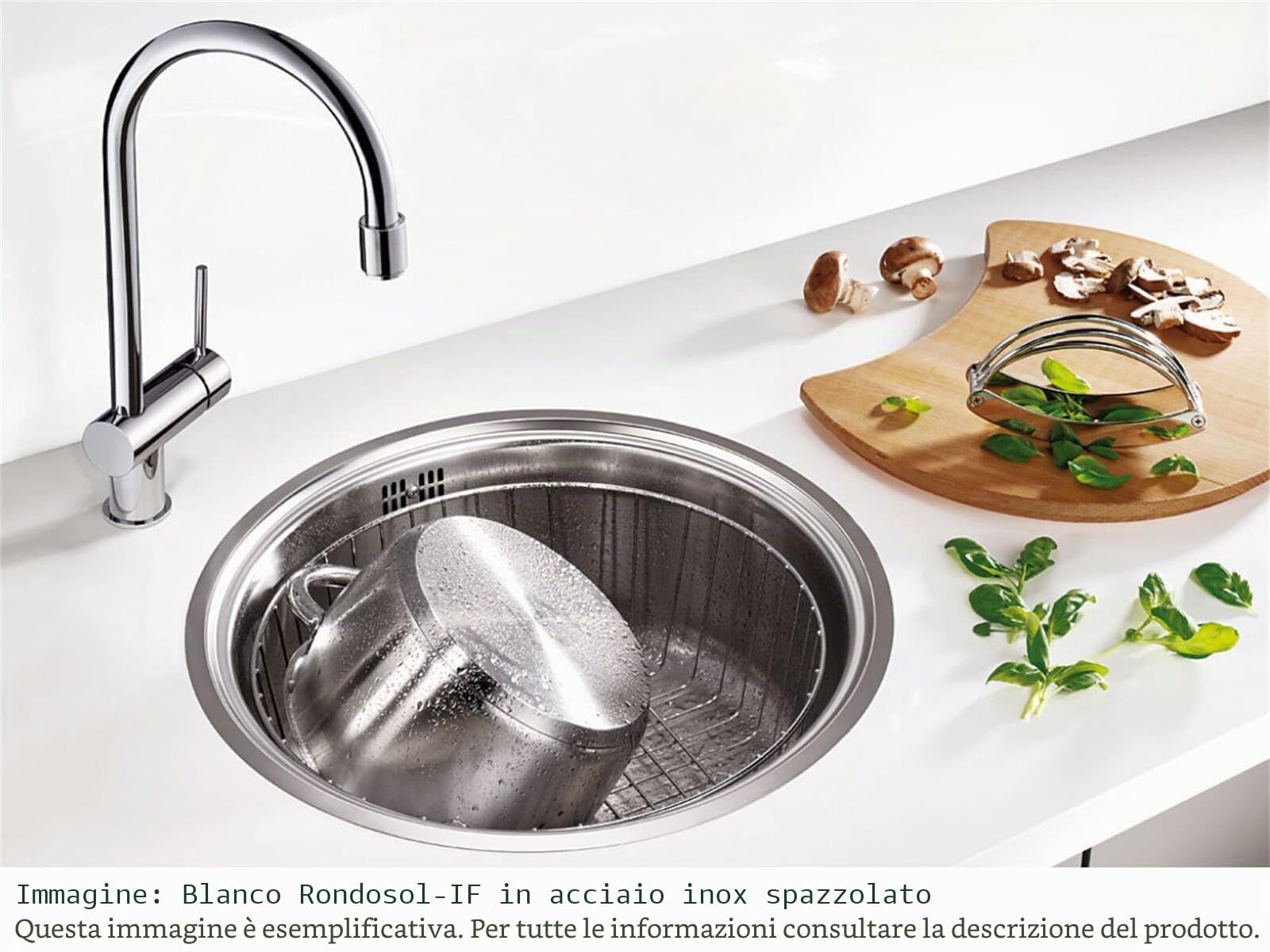 Blanco 514647 | Lavello da cucina in acciaio inossidabile RONDOSOL-IF | Colore : acciaio inossidabile