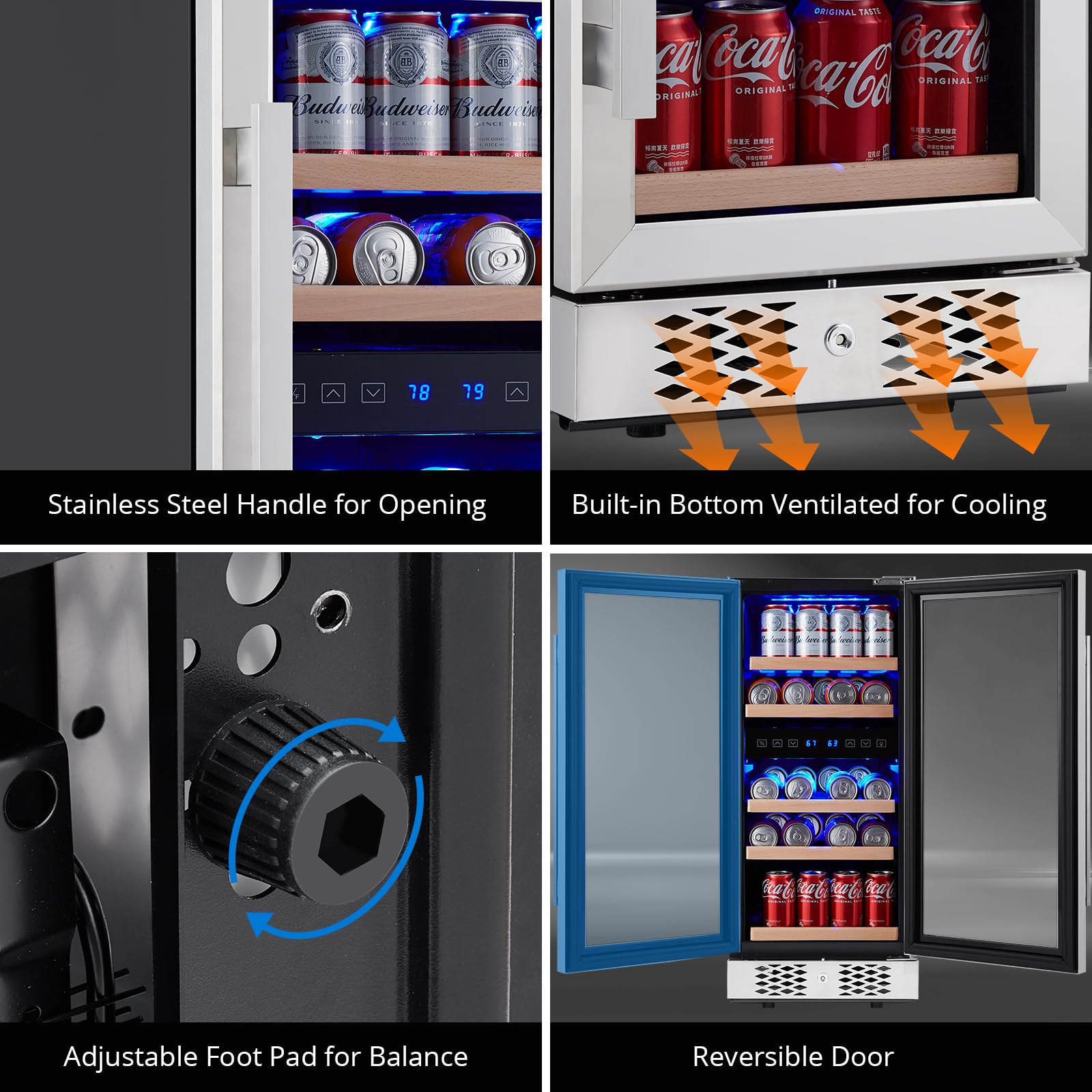 GarveeLife Wine Beverage Fridge Cabinet 96 Can, Wine Cooler Refrigerator with Lock & Glass Door, Beverage Wine Chiller with Digital Touch Screen, Low Noise Compressor Wine Refrigerator on Fridge.com