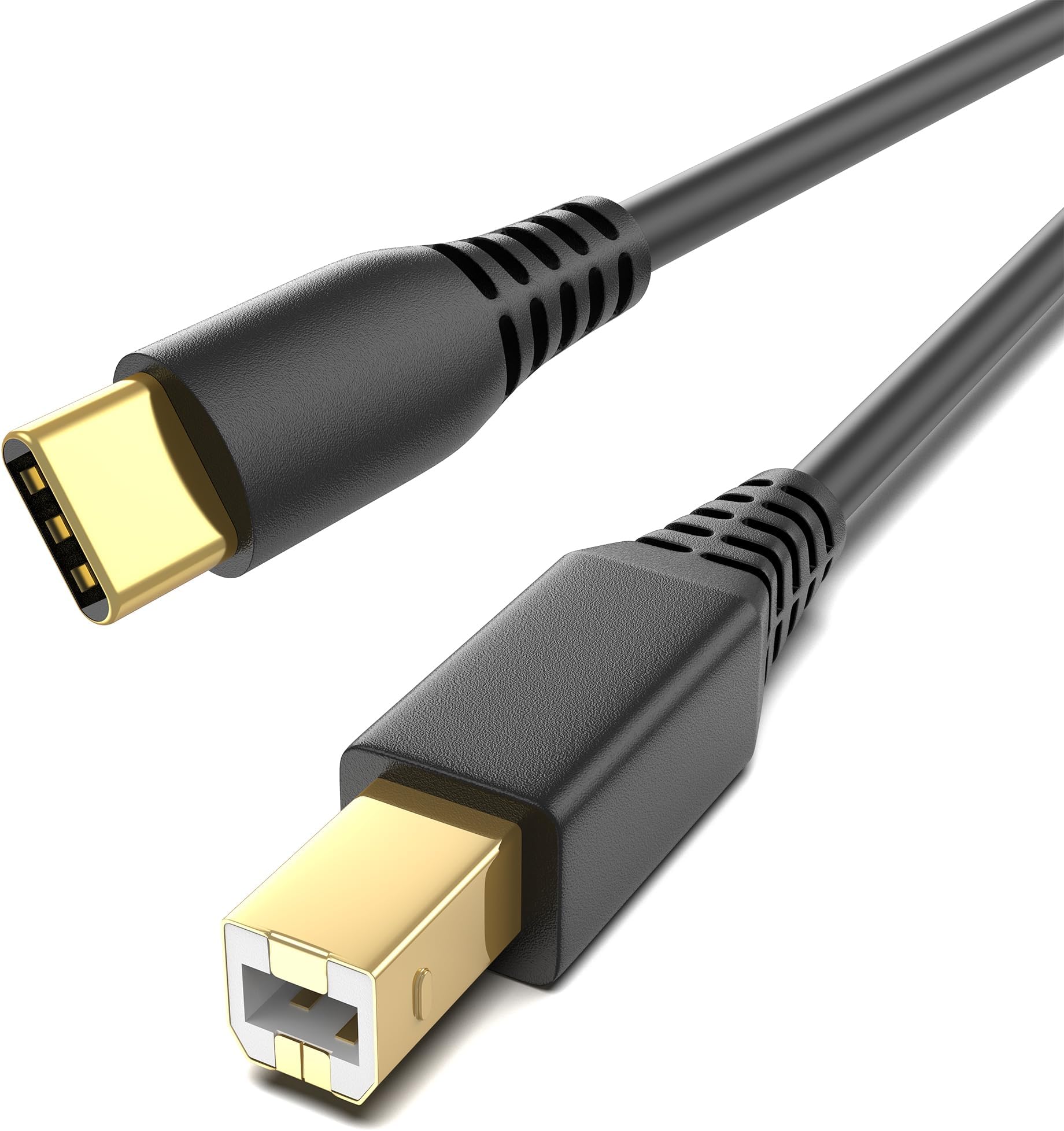 ULIFTUS USB-B to USB-C Printer Cable, 6.6FT Gold-Plated USB Type B to Type C Cord for MacBook Pro/Air HP, USB C MIDI Cable for Yamaha Piano, DJ Controller, Keyboard, Printer