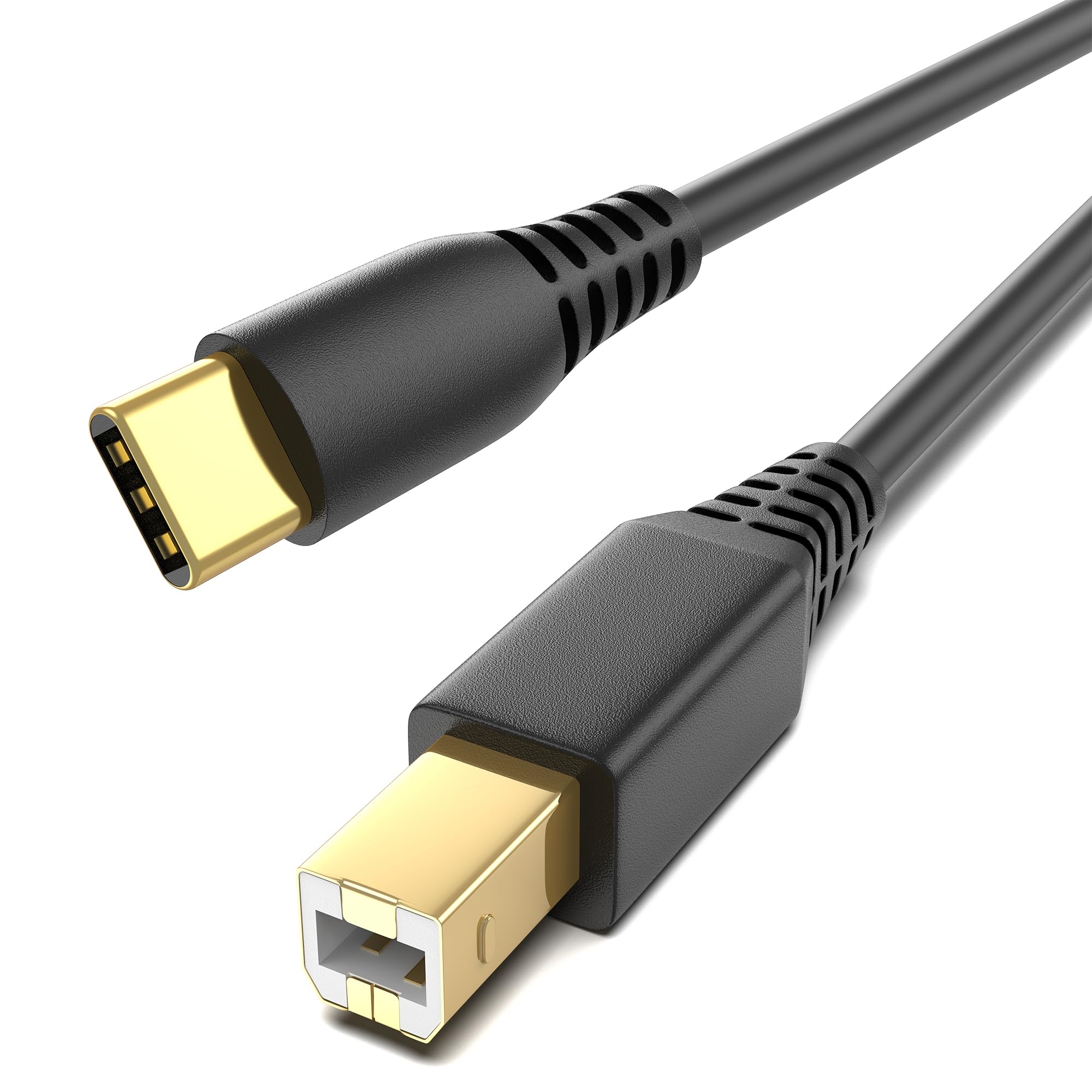 USB-B to USB-C Printer Cable 6.6FT, Gold-Plated USB Type B to Type C Cord for MacBook Pro/Air HP, USB C MIDI Cable for Yamaha Piano, DJ Controller, Keyboard, Printer Cable 2m