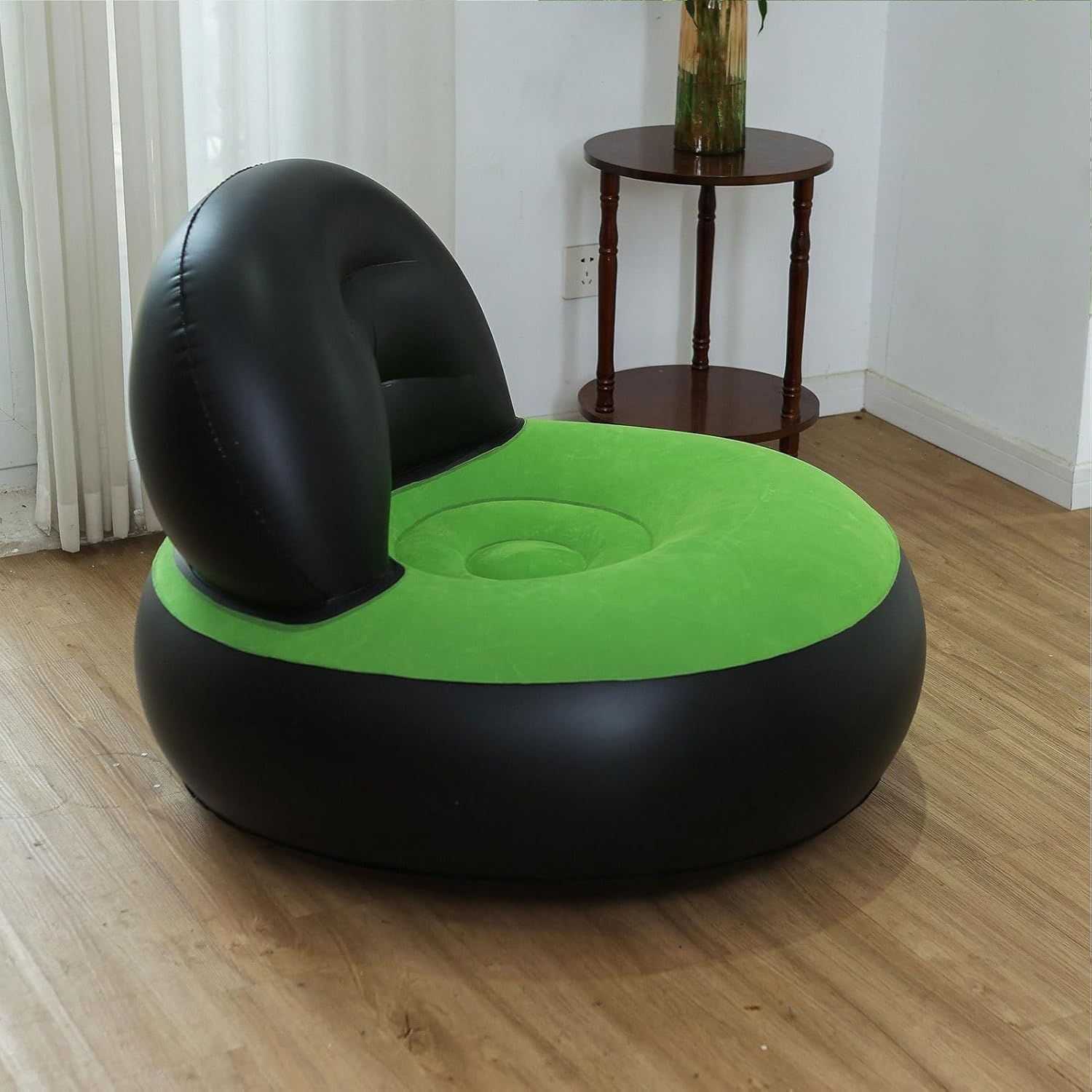 インフレータブルソファ |ポータブルブローアップソファ - エアポンプ付き折りたたみ怠惰な椅子、迅速 膨張と耐久性 |ビ ーチ、パテ