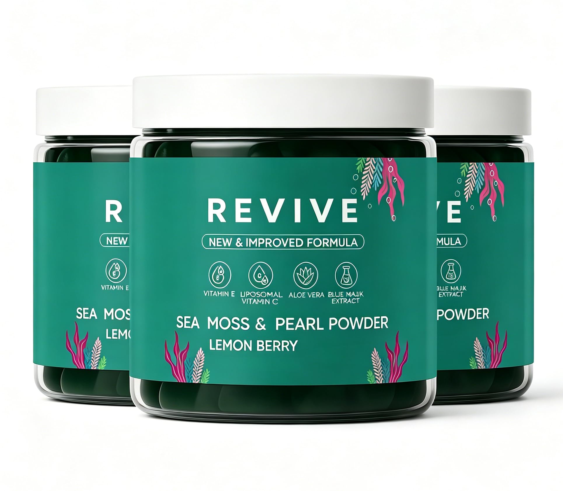 Revive Hair Gummies for Hair, Promotes Thicker, Fuller, Stronger Hair, with Organic Irish Sea Moss (3)