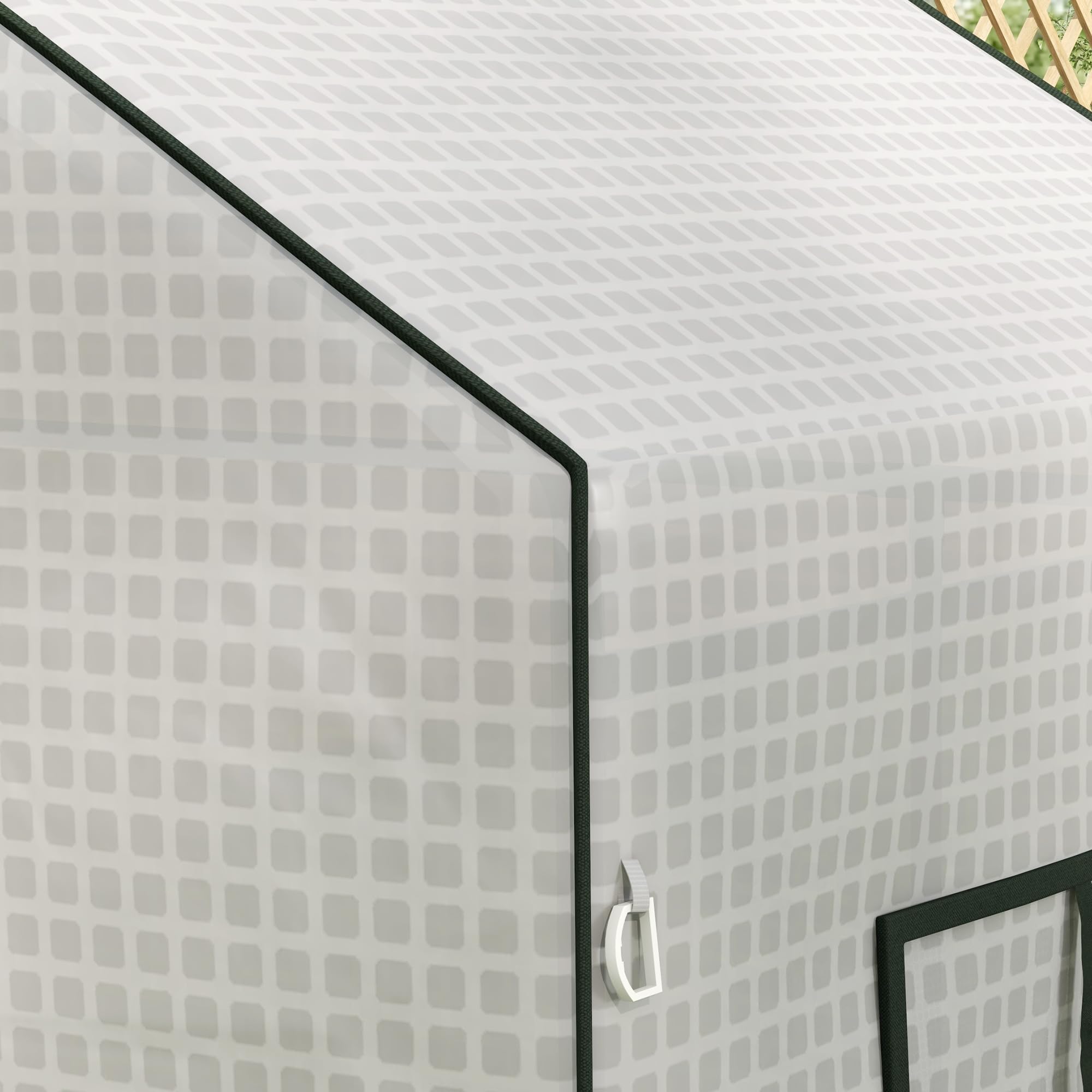 Outsunny Copertura per Serra in PE 1.4x0.73 m, Telo di Ricambio per Serra con Finestre, Porta Avvolgibile a Cerniera e Bordi Interrati, Protezione UV, per Agricoltura, Piante, Orti e Giardino, Bianco