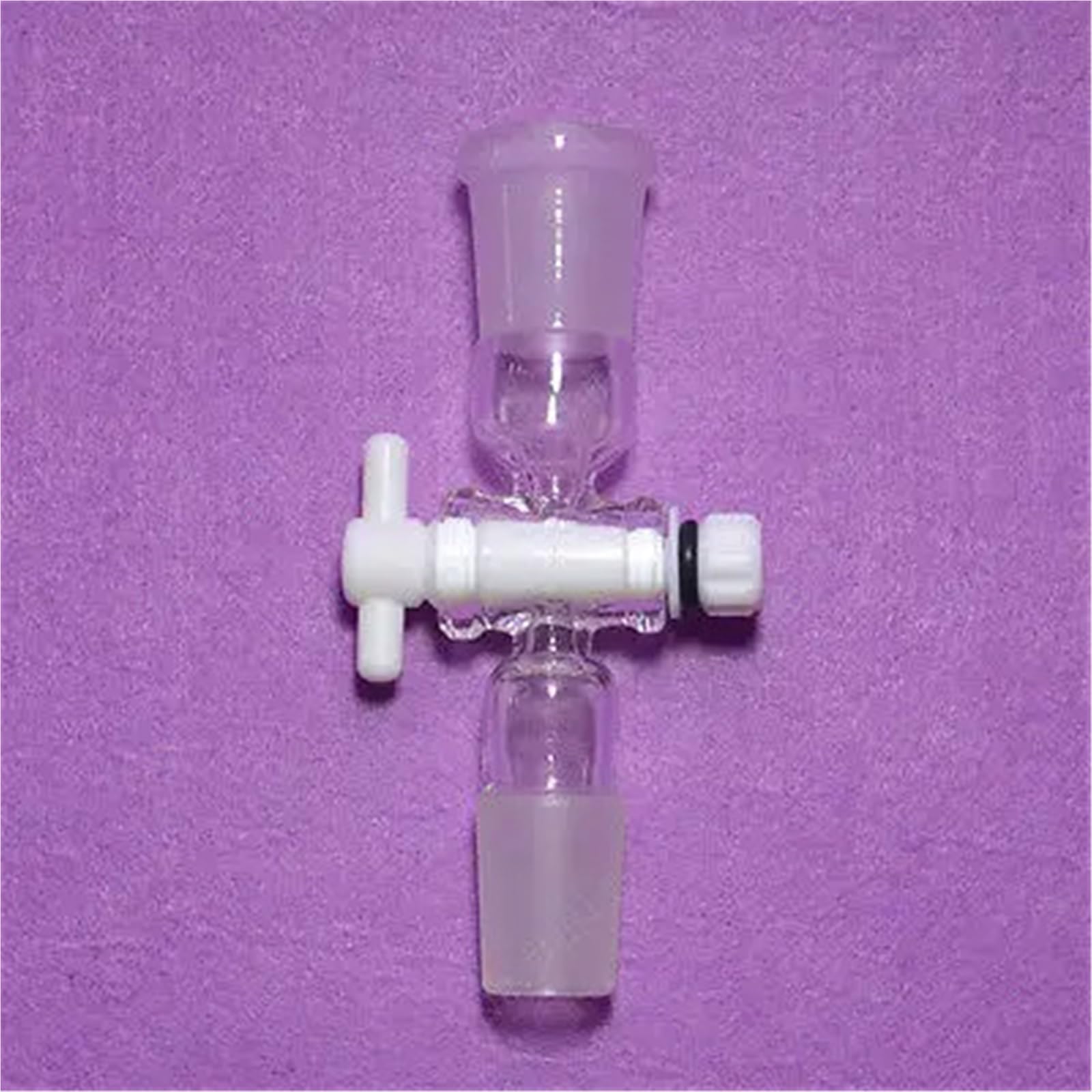 Adaptador de laboratorio de control de flujo de vidrio de laboratorio con llave de paso PTFE 24/40
