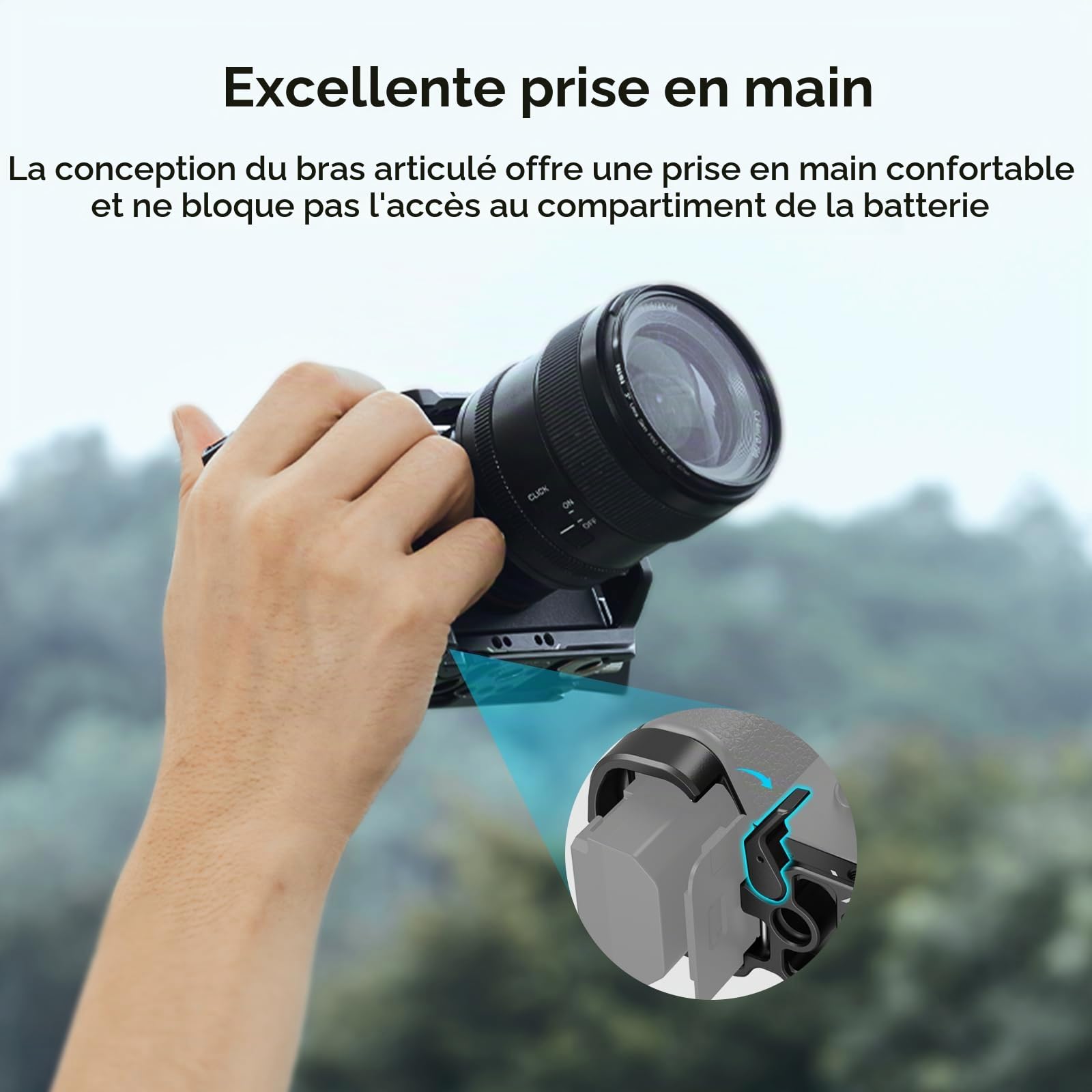 SMALLRIG Kit de Cage pour Sony A7C II/A7CR avec Serre-Câble pour HDMI, Accès Complet à la Création de Vlog, Cage Vidéo pour Sony A7C II/A7CR avec Hinge Arm, Plaque QR Intégrée pour Arca - 4422
