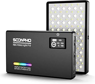 Soonpho RGB LEDビデオライト 撮影用ライト 2500-8500K無段階調光 CRI 97+ 360°フルカラー Type-C充電式 撮影照明ライトPSE認証済 4000mA充電式バッテリー 小型 軽量 超薄型LEDパネル 12モー...