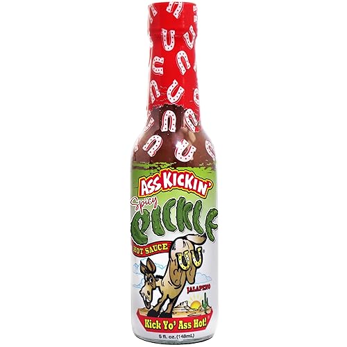 KICKIN Salsa picante de pepinillo picante - 5 onzas - Salsa picante gourmet prémium para alitas de pollo y hamburguesas - Regalos perfectos de