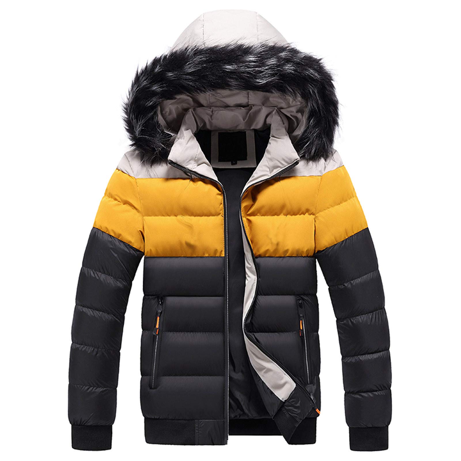 Chaqueta de esquí impermeable para hombre, resistente al viento, cálida, con capucha, para invierno, montaña, exterior, forro polar, cortavientos, chaqueta de esquí y montaña