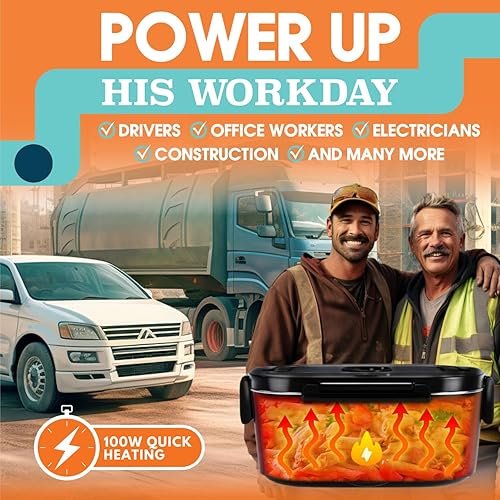 Miniatura 3 de TRAVELISIMO Fiambrera eléctrica para adultos de 80 W con calefacción para hombres, calentador de alimentos portátil de acero inoxidable de 1.5 L