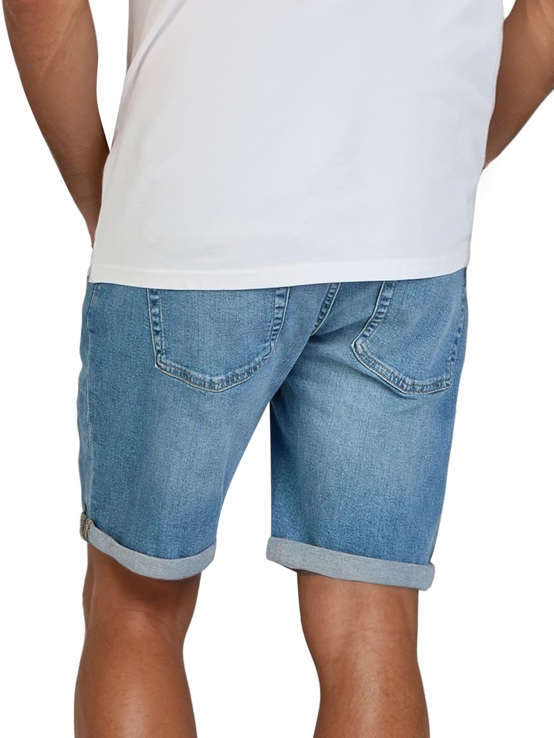 ONLY & SONS ONSPLY Lot de 2 shorts pour homme, coupe droite, avec poches, basiques, en denim, couleur unie, fermeture éclair, noir, bleu, tailles S, M, L, XL, XXL